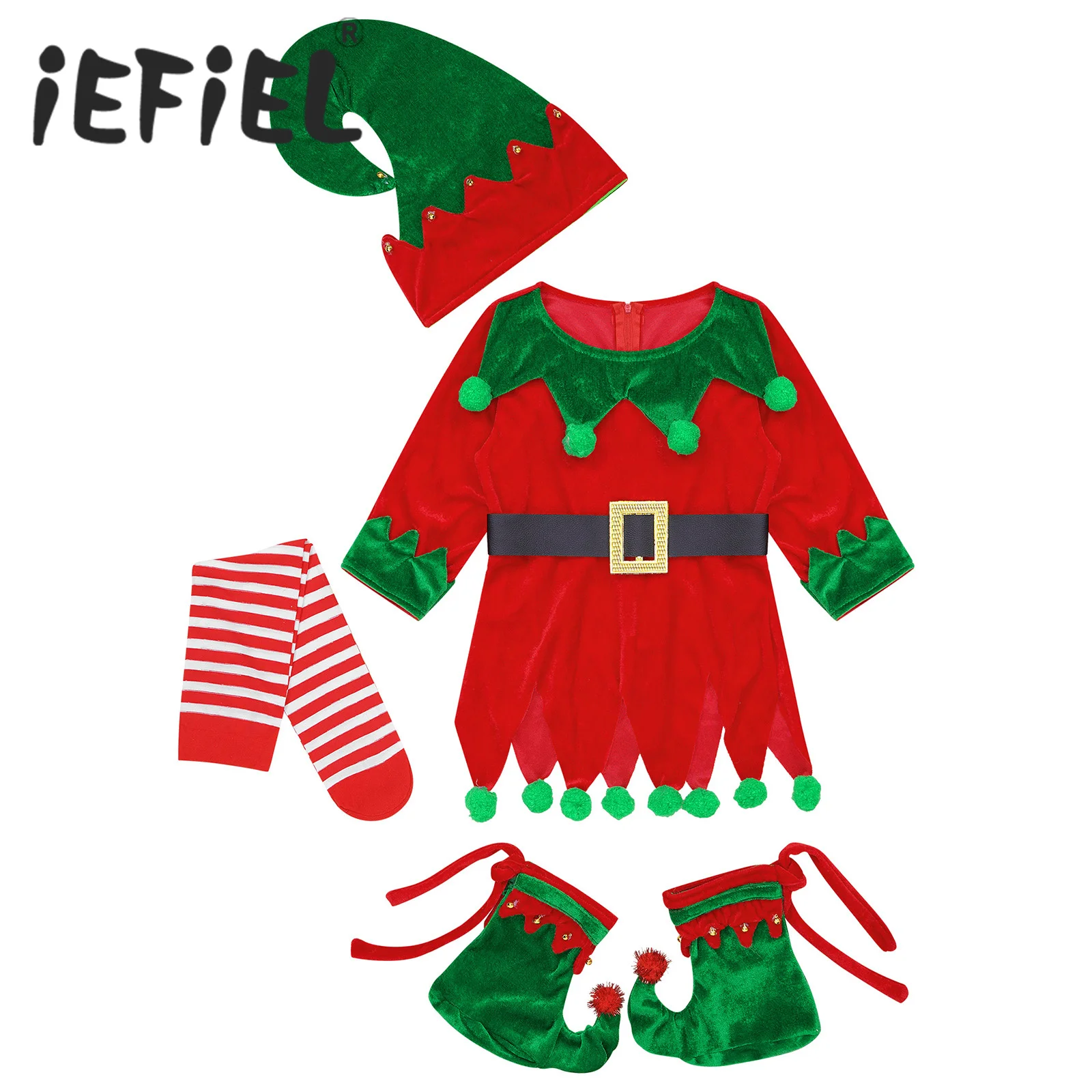 Kids Girls Elf Christmas Costumes New Year Festival Party Santa Clause Cosplay Dress with Hat Stockings and Shoes Suit Outfits
Kids Girls Elf Christmas Costumes New Year Festival Party Santa Clause Cosplay Dress with Hat Stockings and Shoes Suit Outfits