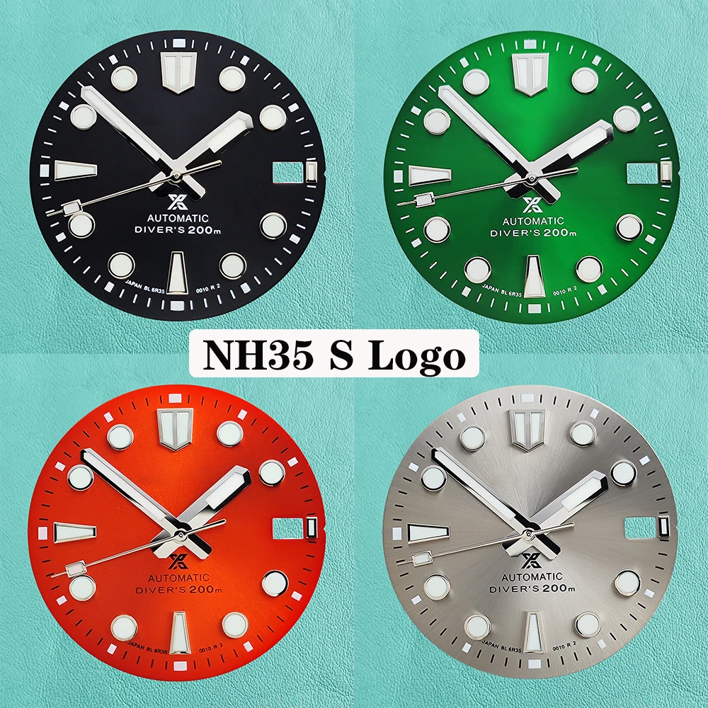 New 28.5mm S logo NH35 calendar dial suitable for NH35/NH36 movements, high-quality NH35 modified accessories, green night light
New 28.5mm S logo NH35 calendar dial suitable for NH35/NH36 movements, high-quality NH35 modified accessories, green night light