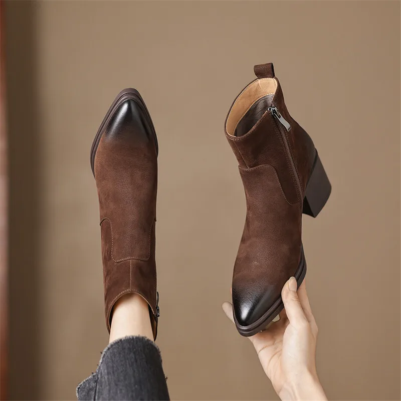 New Autumn Winter Genuine Leather Women Boots Pointed Toe Boots for Women Fashion Boot High Heel Western Boots Shoes Handmade
New Autumn Winter Genuine Leather Women Boots Pointed Toe Boots for Women Fashion Boot High Heel Western Boots Shoes Handmade