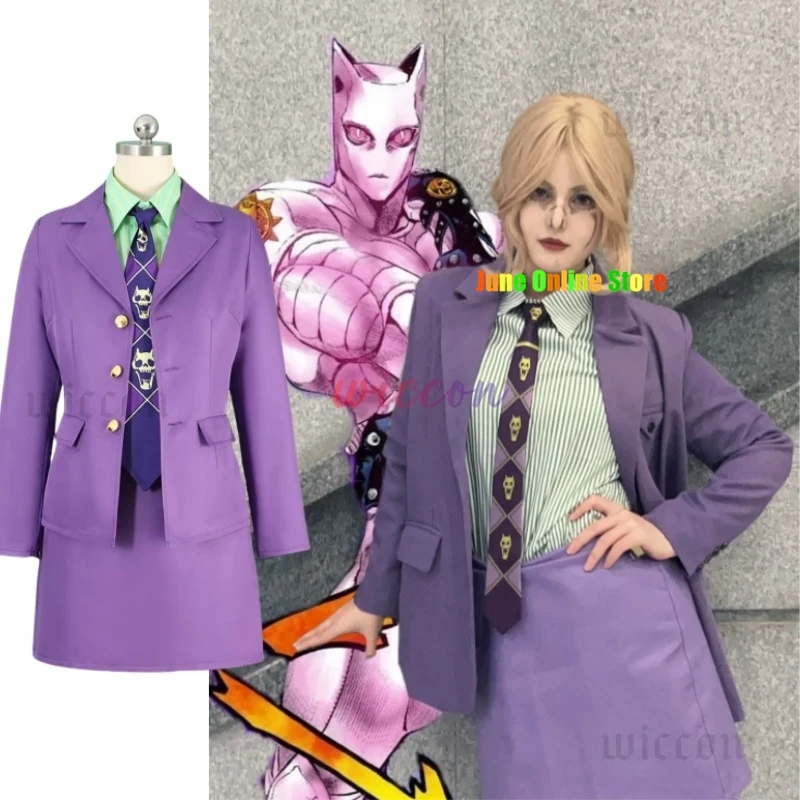 Аниме JoJo's Bizarre Adventure Кира Йошикаге косплей костюм женский фиолетовый стиль женское пальто рубашка юбка женский сексуальный праздничный костюм
Аниме JoJo's Bizarre Adventure Кира Йошикаге косплей костюм женский фиолетовый стиль женское пальто рубашка юбка женский сексуальный праздничный костюм