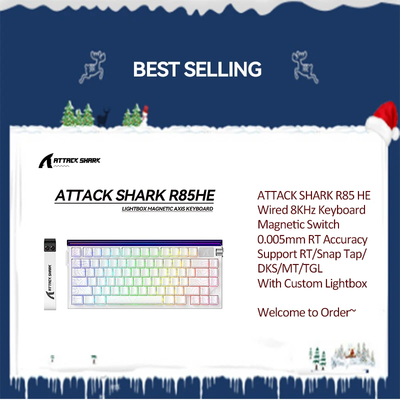Проводная клавиатура ATTACK SHARK R85 HE 8 кГц, магнитный переключатель, точность RT 0,005 мм, поддержка RT/защелкивающегося крана/DKS/MT/TGL, с индивидуальным лайтбокс
Проводная клавиатура ATTACK SHARK R85 HE 8 кГц, магнитный переключатель, точность RT 0,005 мм, поддержка RT/защелкивающегося крана/DKS/MT/TGL, с индивидуальным лайтбокс