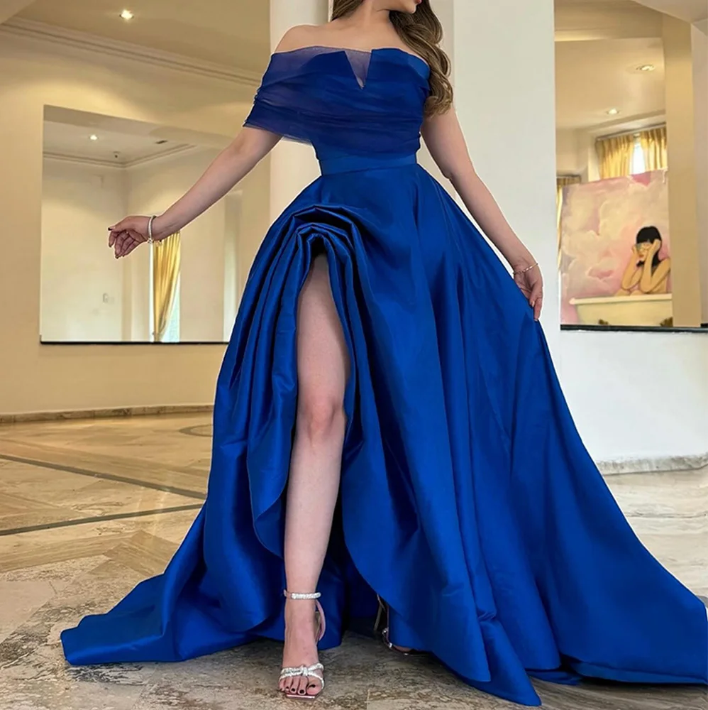 Customized Fashion Satin A-Line One Shoulder Evening Dress Strapless Half Sleeves Panel Train Bespoke Occasion Gowns Modern
Customized Fashion Satin A-Line One Shoulder Evening Dress Strapless Half Sleeves Panel Train Bespoke Occasion Gowns Modern