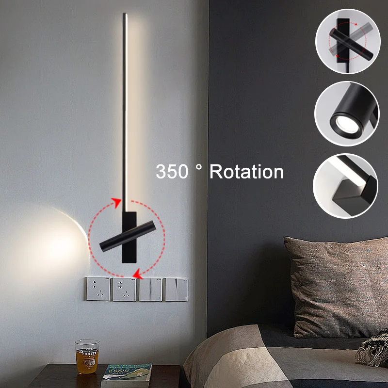 Nordic LED Linear Wall Lamps with 350° Rotatable Spotlight Living Room Stairway Hardwired Aluminum LED Wall Lights Wall Sconce
Nordic LED Linear Wall Lamps with 350° Rotatable Spotlight Living Room Stairway Hardwired Aluminum LED Wall Lights Wall Sconce