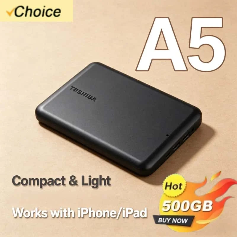Toshiba For OEM A5 Series Small Black 2.5 Inch Portable HDD 1TB USB 3.2 Gen1 High Speed for Apple Mac Supreme Original Premium
Toshiba For OEM A5 Series Small Black 2.5 Inch Portable HDD 1TB USB 3.2 Gen1 High Speed for Apple Mac Supreme Original Premium
