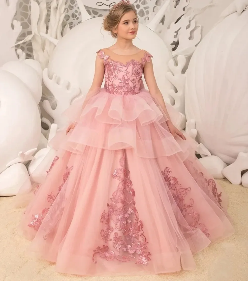 Customized Pink Flower Girl Dress for Wedding Tulle Bow Lace Appliques Ruffles Kids Birthday Party First Communion Ball Gowns
Customized Pink Flower Girl Dress for Wedding Tulle Bow Lace Appliques Ruffles Kids Birthday Party First Communion Ball Gowns