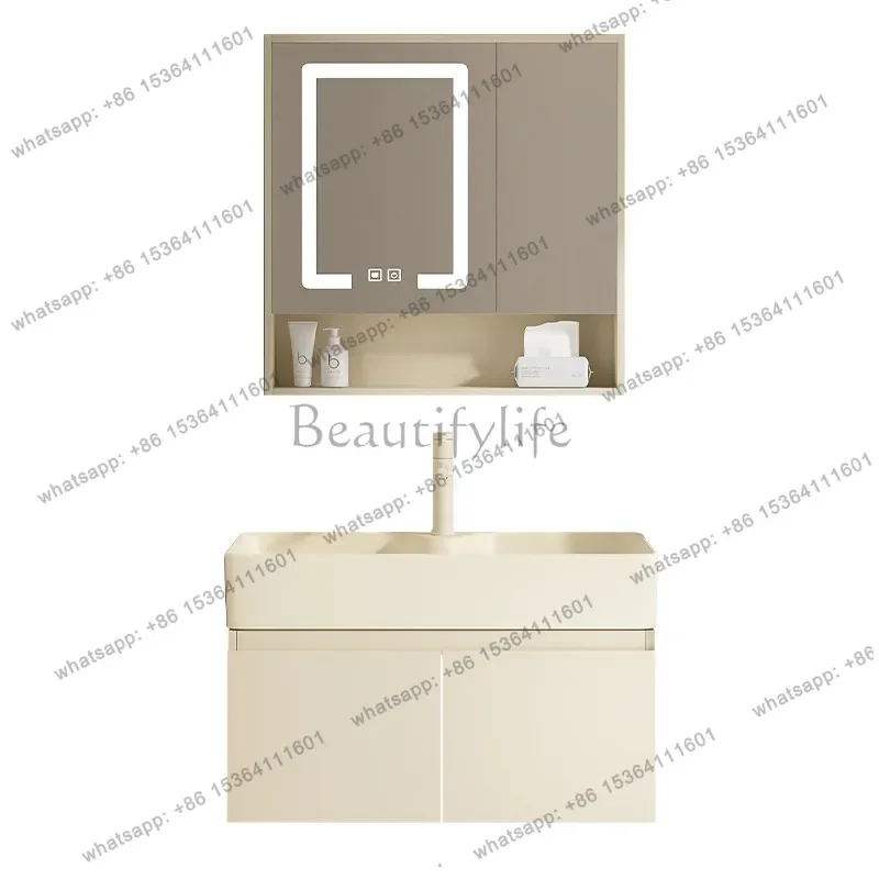 Cream wind multi-layer solid wood bathroom cabinet wash basin combination bathroom household ceramic integrated basin
Cream wind multi-layer solid wood bathroom cabinet wash basin combination bathroom household ceramic integrated basin