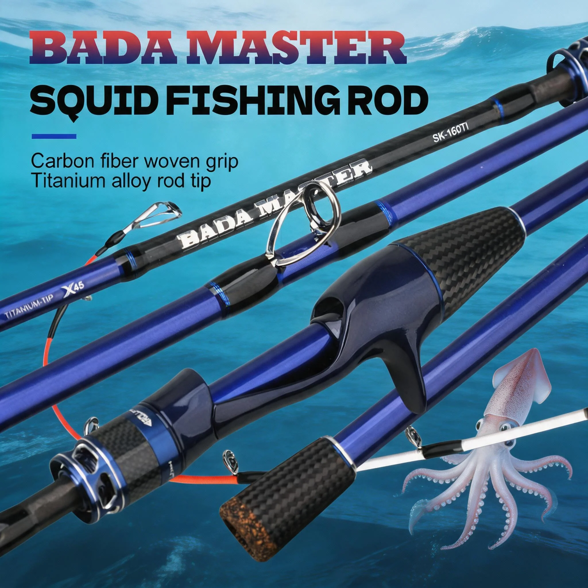 ROLLFISH Fishing Rod - Titanium Alloy Tip, K-Cloth Reel Seat Trim, Carbon Fiber Woven Handle
ROLLFISH Fishing Rod - Titanium Alloy Tip, K-Cloth Reel Seat Trim, Carbon Fiber Woven Handle