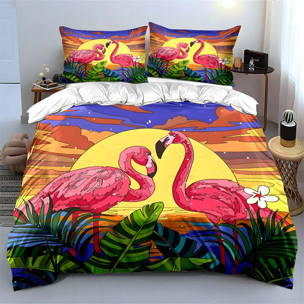 "Flamingo Sunset Tropical Paradise Set" kid's and adults' bedroom decor, Exquisite three-piece bedding set gift
"Flamingo Sunset Tropical Paradise Set" kid's and adults' bedroom decor, Exquisite three-piece bedding set gift