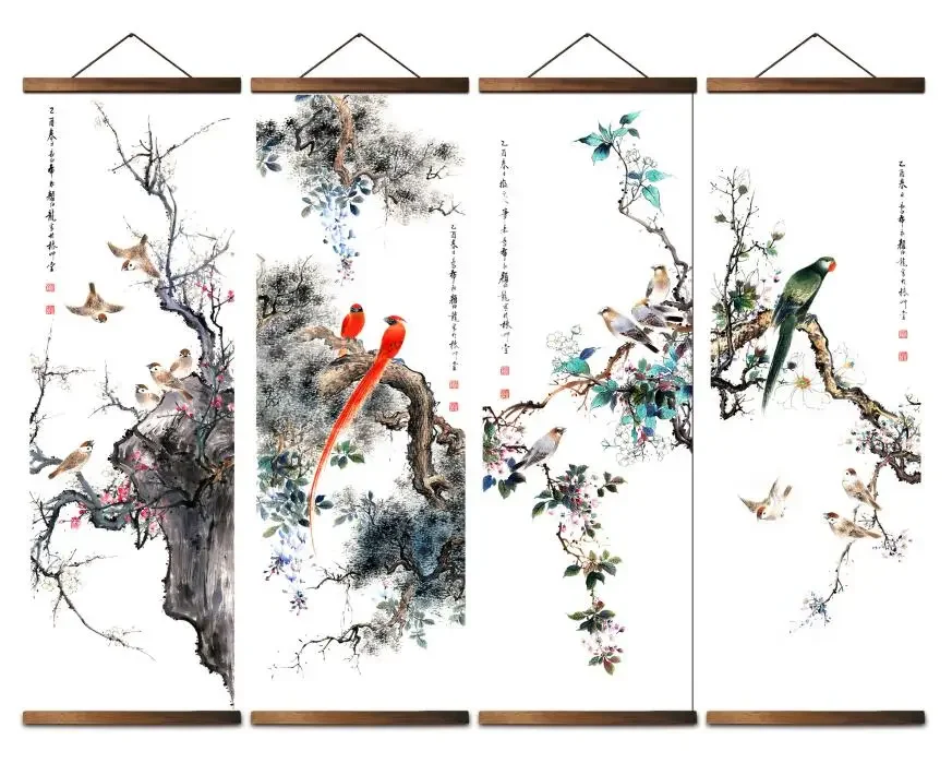 MT0024 Chinese Style flower bird landscape Decorative Wall Art Canvas Posters Solid Wood Scroll Paintings
MT0024 Chinese Style flower bird landscape Decorative Wall Art Canvas Posters Solid Wood Scroll Paintings