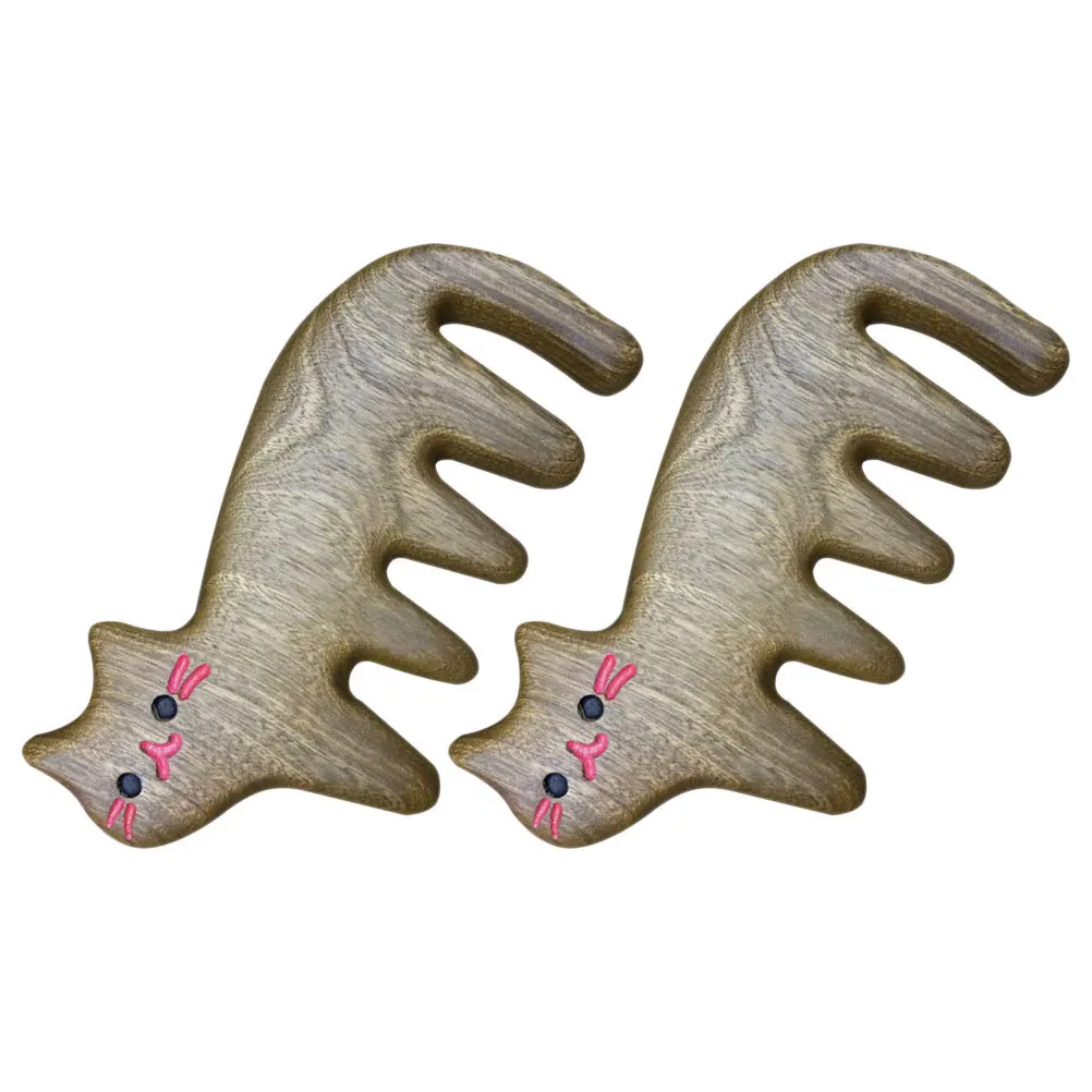 2pcs Wooden Massage Comb Wide Tooth Detangler Cat Design Lightweight For All Hair Types Wet Dry Curly Thick Portable Scalp Care
2pcs Wooden Massage Comb Wide Tooth Detangler Cat Design Lightweight For All Hair Types Wet Dry Curly Thick Portable Scalp Care