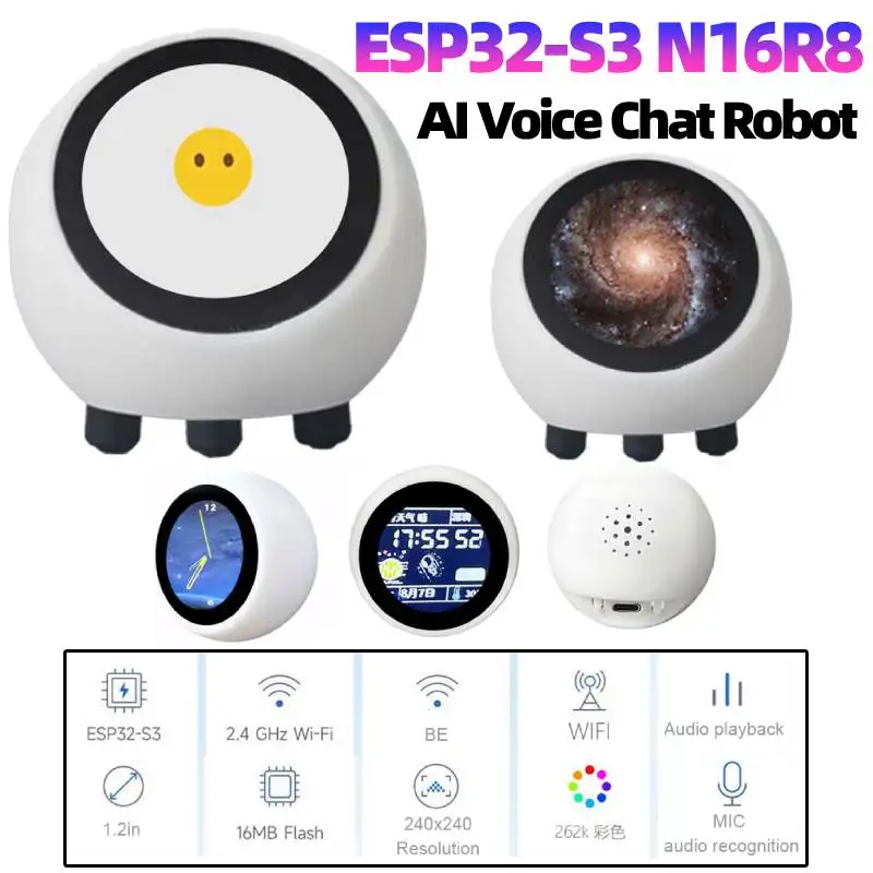 AI Voice Chat Robot DeepSeek XiaoZhi ESP32-S3 Development Board LCD Display Mini Robot Tabletop Ornaments Smart Home Decor
AI Voice Chat Robot DeepSeek XiaoZhi ESP32-S3 Development Board LCD Display Mini Robot Tabletop Ornaments Smart Home Decor