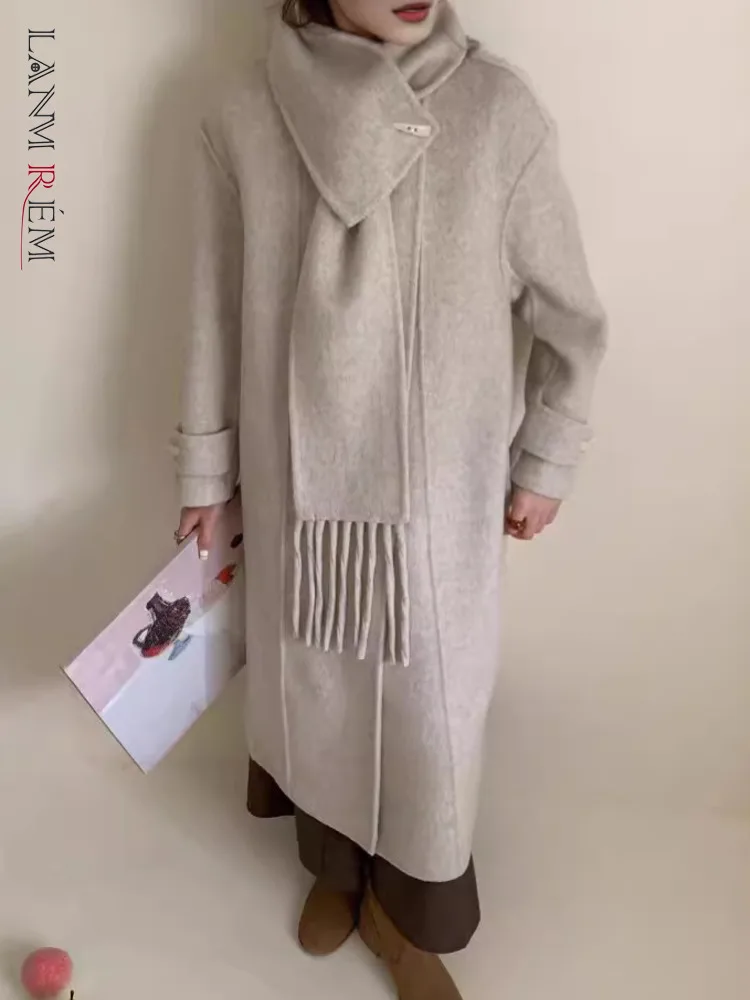 LANMREM Double-sided Wool Coat For Women Tassel Scarf Collar Korean Version Single Button Fashion Warm Coats Winter New 2DA9781
LANMREM Double-sided Wool Coat For Women Tassel Scarf Collar Korean Version Single Button Fashion Warm Coats Winter New 2DA9781