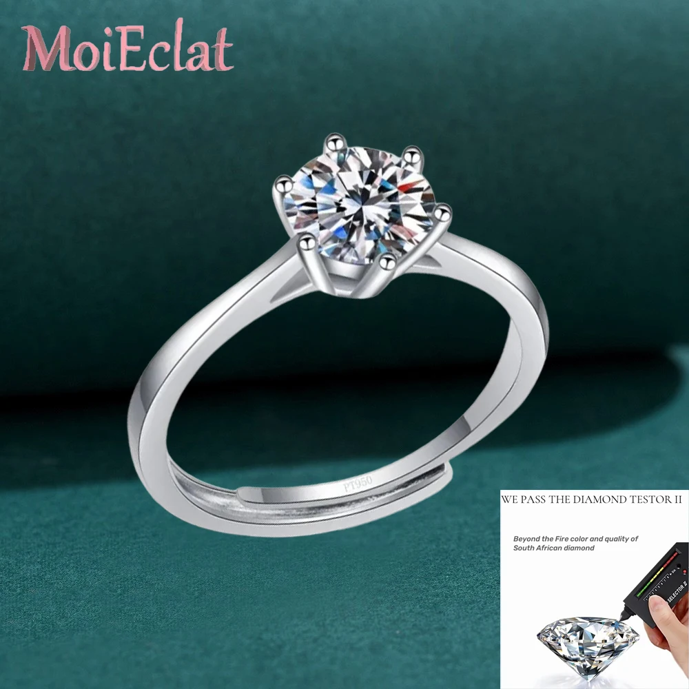 MoiEclat Timeless Jewelry 0.3ct/0.5ct/1ct/2ct Moissanite Platinum Wedding Ring for Women, Elegant PT950 Six Claw Setting Rings
MoiEclat Timeless Jewelry 0.3ct/0.5ct/1ct/2ct Moissanite Platinum Wedding Ring for Women, Elegant PT950 Six Claw Setting Rings
