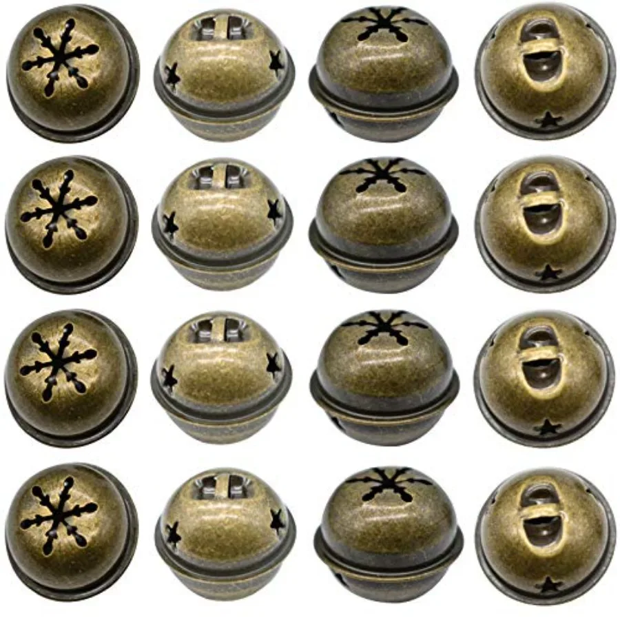 60 PCS Bronze Jingle Bells 1.34 Inches Star with Snowflakes Design Small Elliptical Antique Brass Bell for Crafts Christmas Dec
60 PCS Bronze Jingle Bells 1.34 Inches Star with Snowflakes Design Small Elliptical Antique Brass Bell for Crafts Christmas Dec
