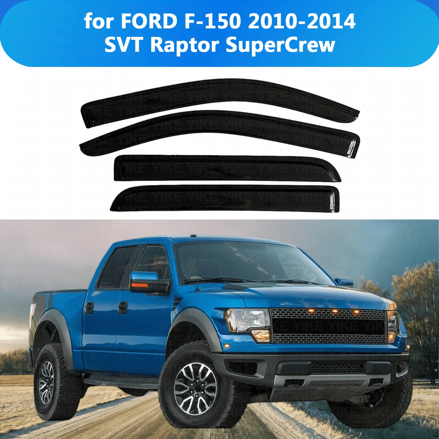 FOR FORD F-150 2010-2013 2014 SVT Raptor SuperCrew Side Window Visor Rain Guard Side Vent Deflector Weathershield Outside-Mount
FOR FORD F-150 2010-2013 2014 SVT Raptor SuperCrew Side Window Visor Rain Guard Side Vent Deflector Weathershield Outside-Mount