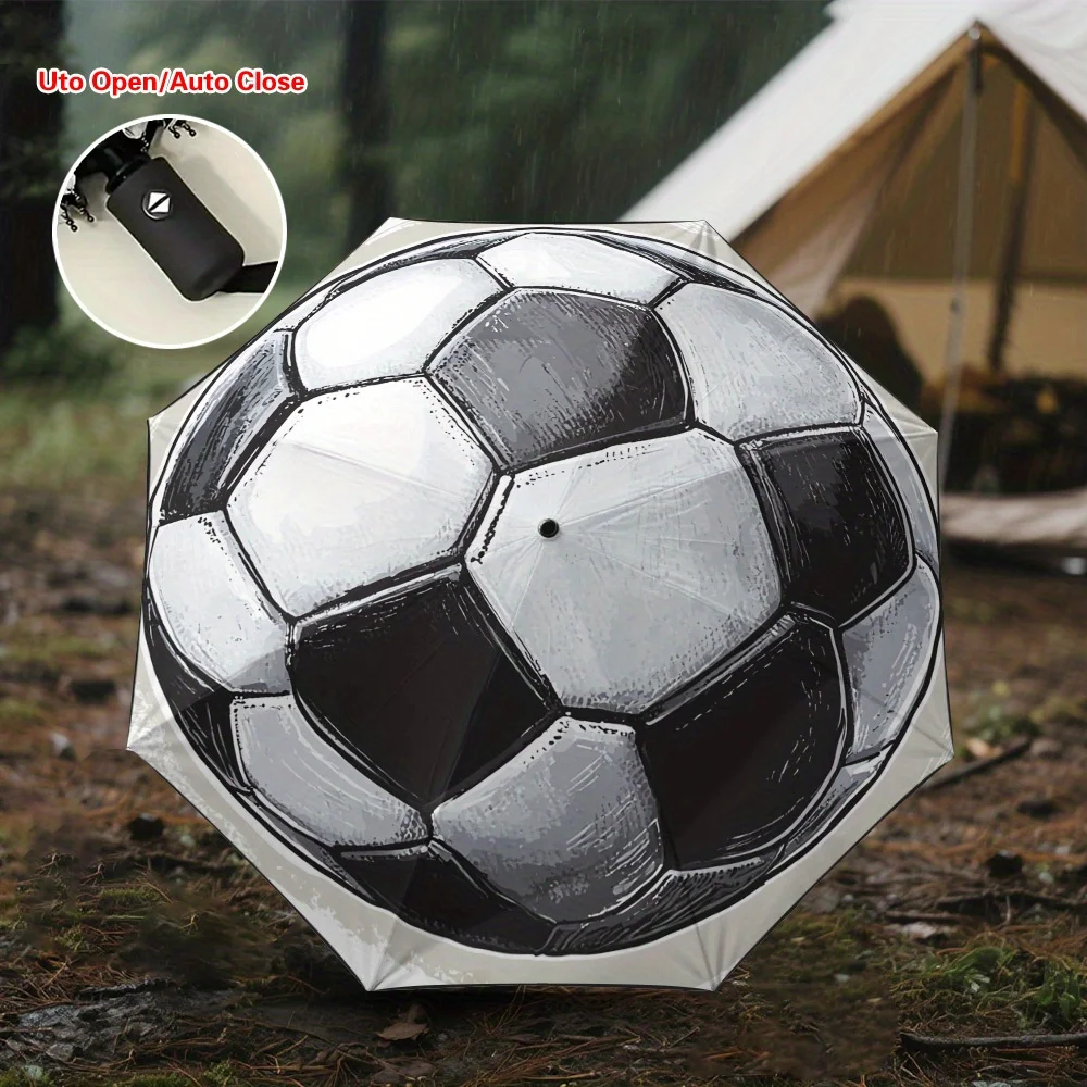 1pc Soccer Ball Print Automatic Umbrella with One-Touch Open/Close, Windproof 8-Rib & Soccer-Themed Canopy - Compact Travel Um
1pc Soccer Ball Print Automatic Umbrella with One-Touch Open/Close, Windproof 8-Rib & Soccer-Themed Canopy - Compact Travel Um
