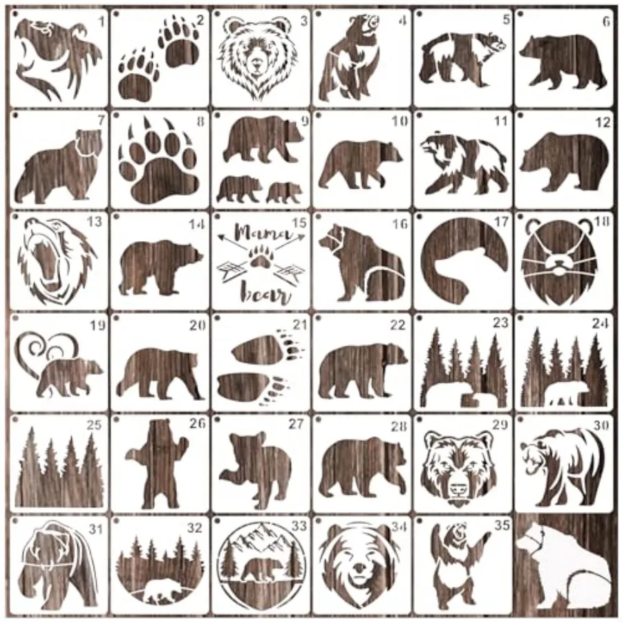 35 Pack Stencils for Painting on Wood, Pine Tree Stencils Claw Wildlife Animal Stencil Template for DIY Craft Wall Fabric Rock
35 Pack Stencils for Painting on Wood, Pine Tree Stencils Claw Wildlife Animal Stencil Template for DIY Craft Wall Fabric Rock