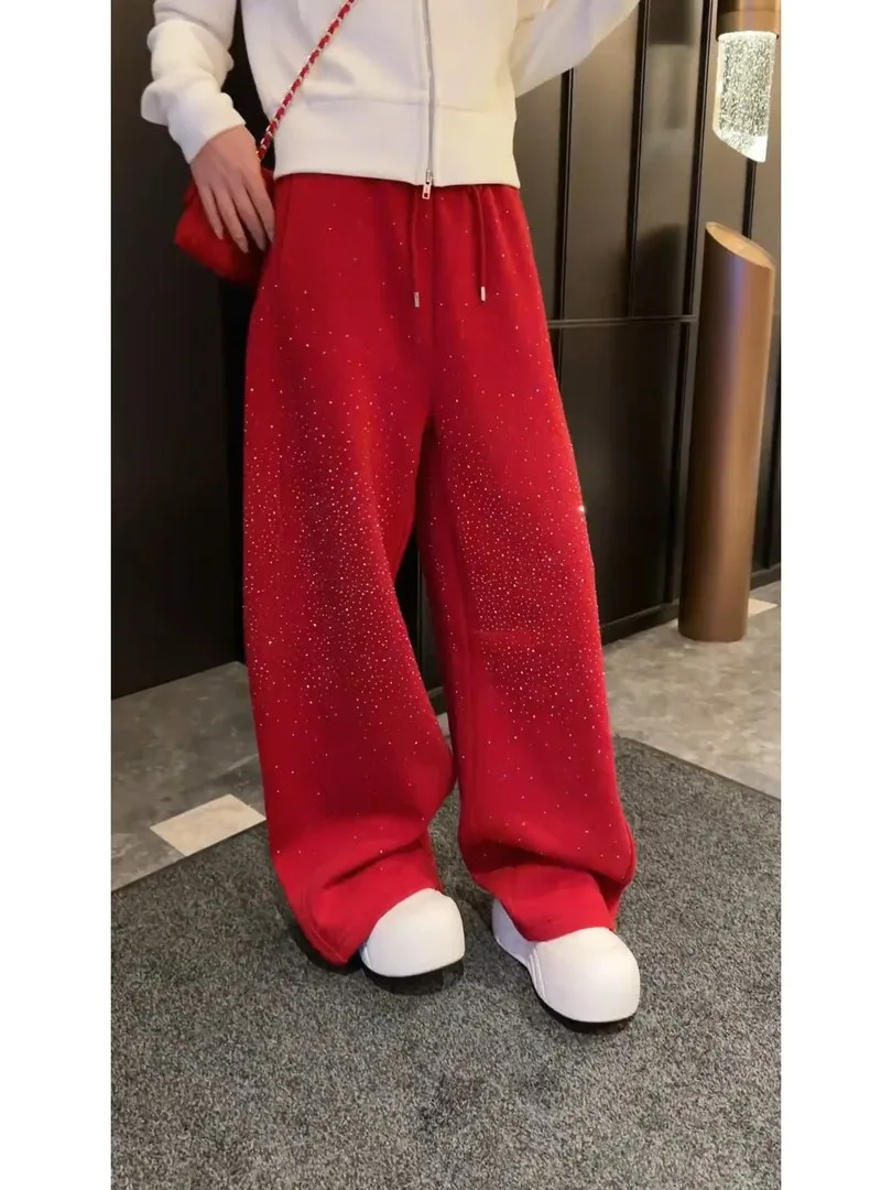 Red Sequin High Waist Pants And Sweater Set Women's Faionable Spring Outfit Casual Sle Long Sve Sweatirt Set
Red Sequin High Waist Pants And Sweater Set Women's Faionable Spring Outfit Casual Sle Long Sve Sweatirt Set