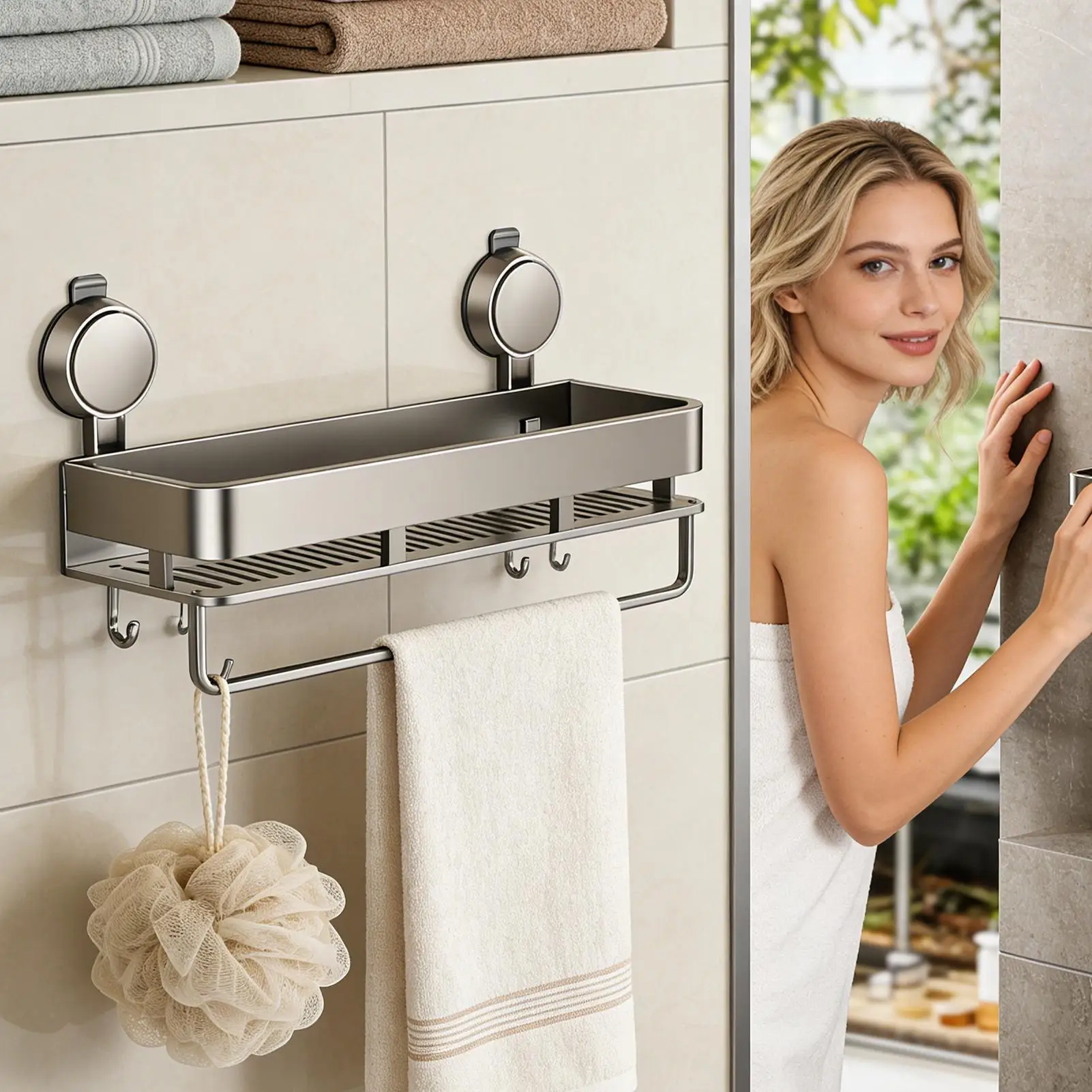 Suction Cup Shower Shelf Bathroom Wall Storage Rack Non-Slip Kitchen Storage Rack For Toiletries Home Apartment Kitchen Bedroom
Suction Cup Shower Shelf Bathroom Wall Storage Rack Non-Slip Kitchen Storage Rack For Toiletries Home Apartment Kitchen Bedroom