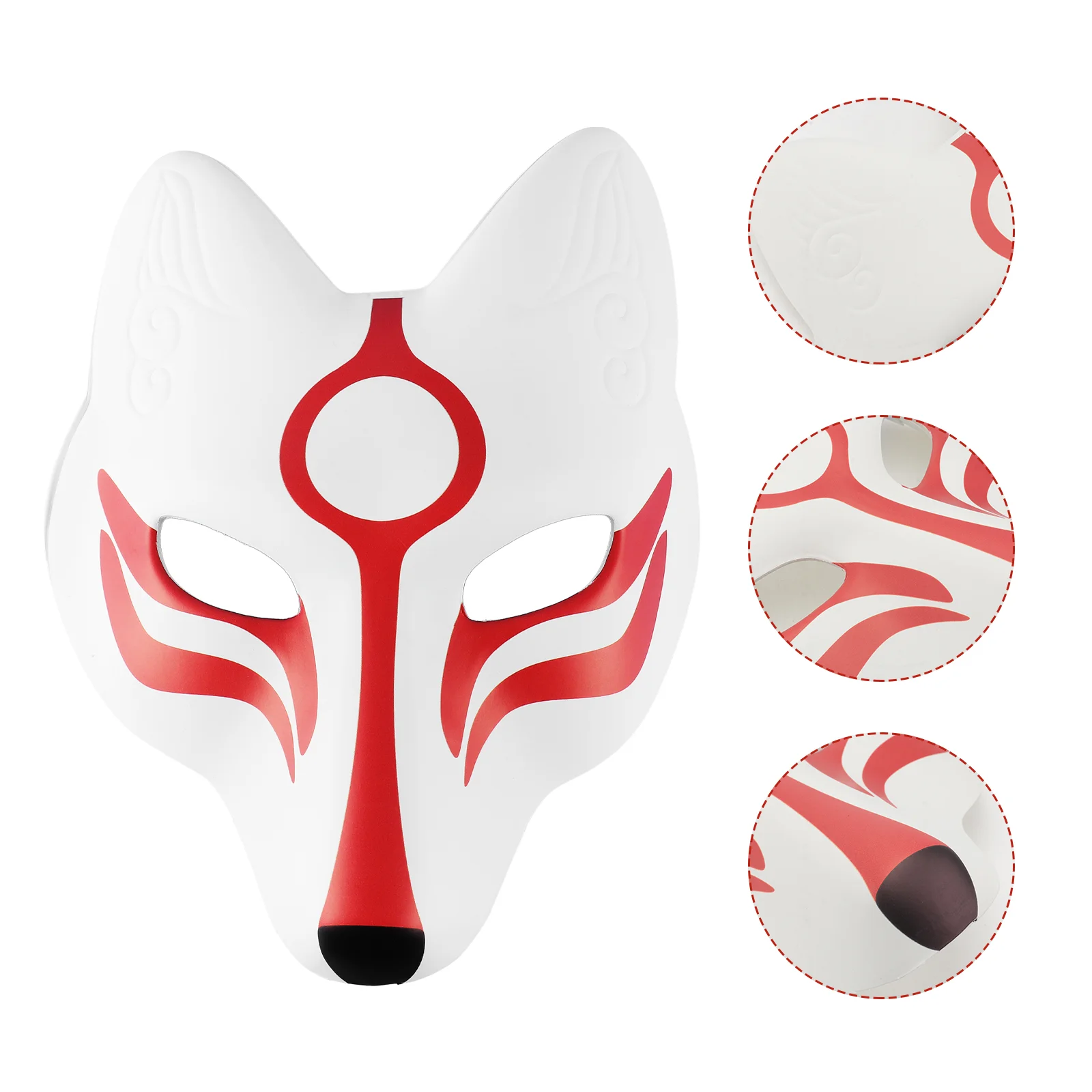 Halloween EVA White Mask Masquerade Costume Mask Halloween Theme Party Cosplay Mask Dance Makeup Prop (White and Red)
Halloween EVA White Mask Masquerade Costume Mask Halloween Theme Party Cosplay Mask Dance Makeup Prop (White and Red)