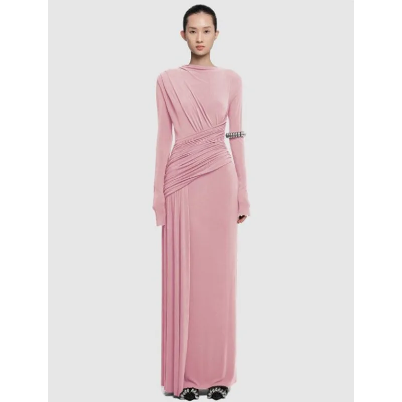 SuperAen High-end Niche Design Solid Color Knitted Elastic Long-sleeved Slim-fitting Pleated Dress Long Dress
SuperAen High-end Niche Design Solid Color Knitted Elastic Long-sleeved Slim-fitting Pleated Dress Long Dress