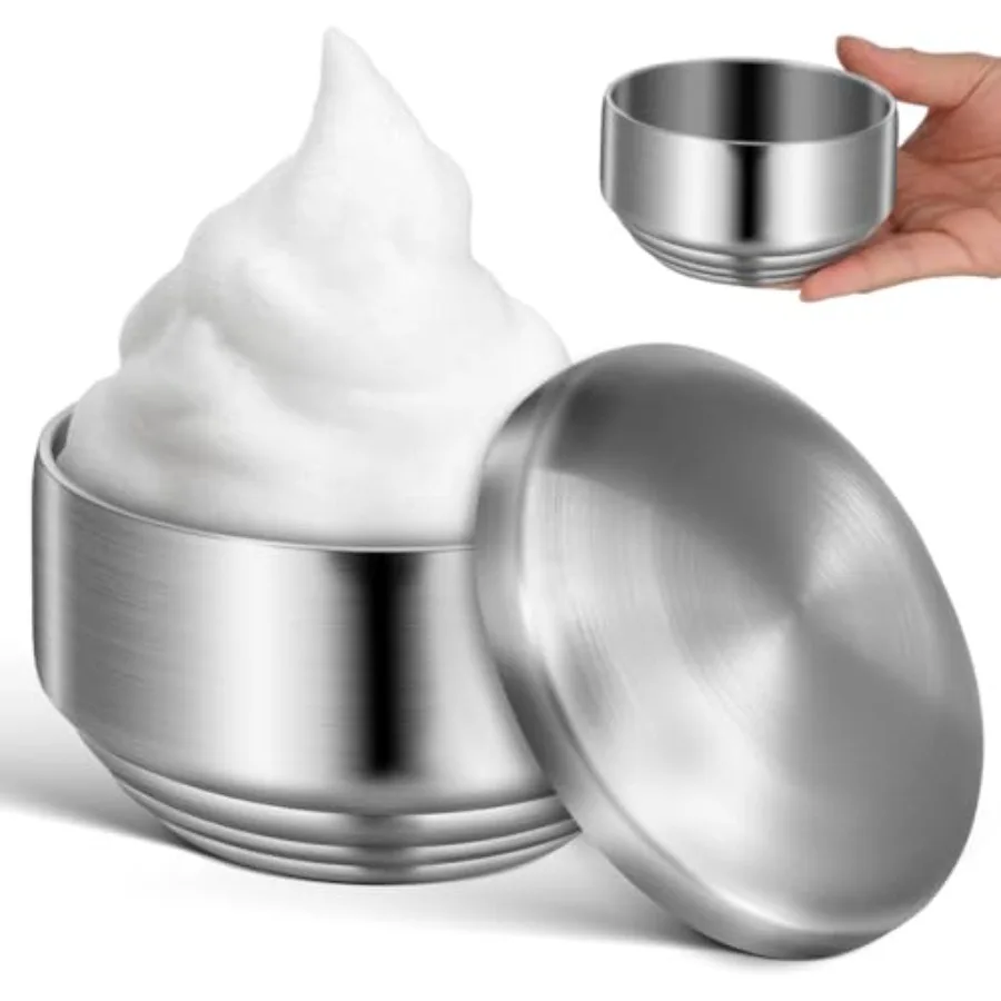 Stainless Steel Shaving Bowl with Lid, Double Layer Heat Insulation Soap Mug, Mirror Polished Lathering Dish for Traditional We
Stainless Steel Shaving Bowl with Lid, Double Layer Heat Insulation Soap Mug, Mirror Polished Lathering Dish for Traditional We