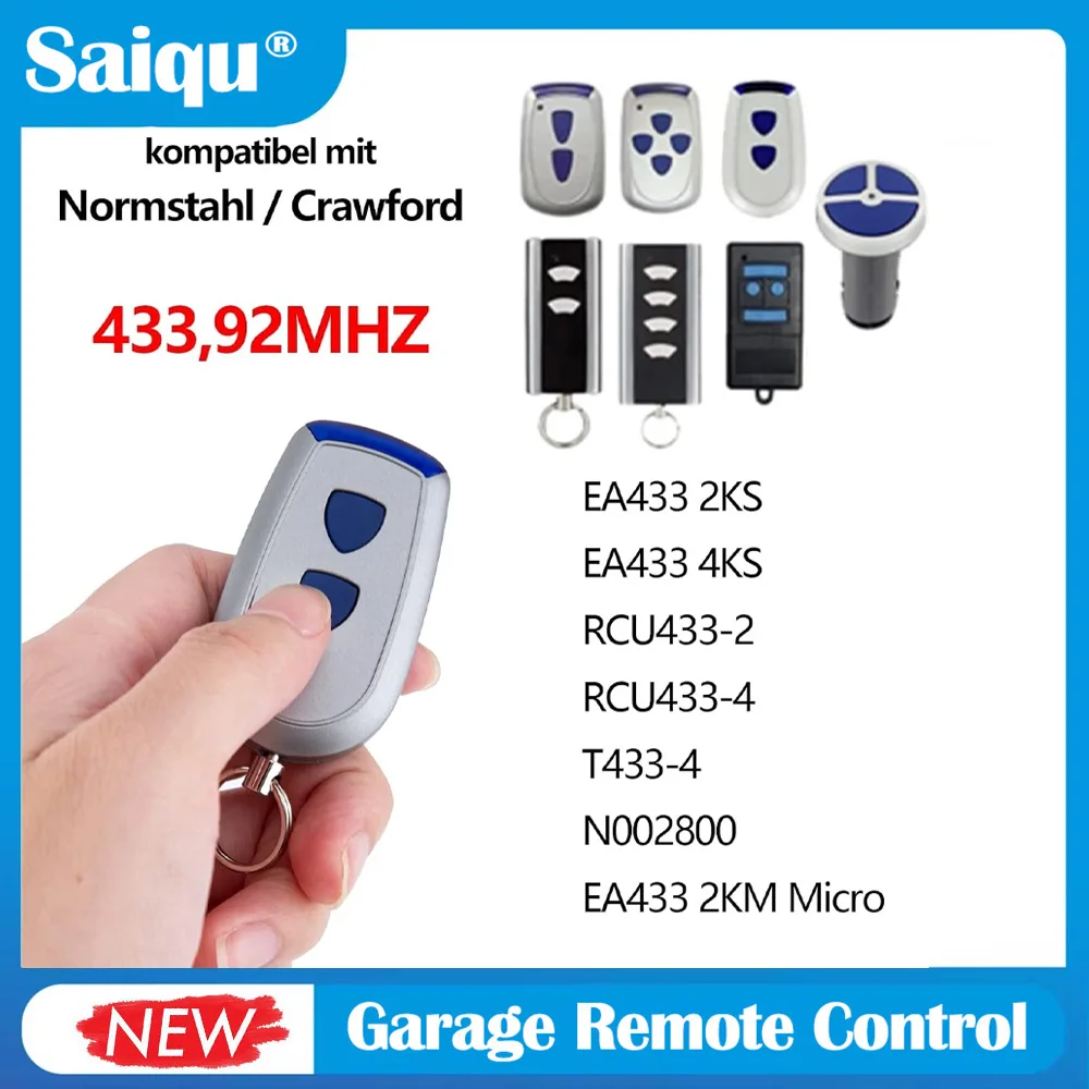 433.92MHz Rolling Code Normstahl Crawford Standard Steel EA433 2KS 4KS T433-4 2KM Micro Garage Door Remote Control
433.92MHz Rolling Code Normstahl Crawford Standard Steel EA433 2KS 4KS T433-4 2KM Micro Garage Door Remote Control