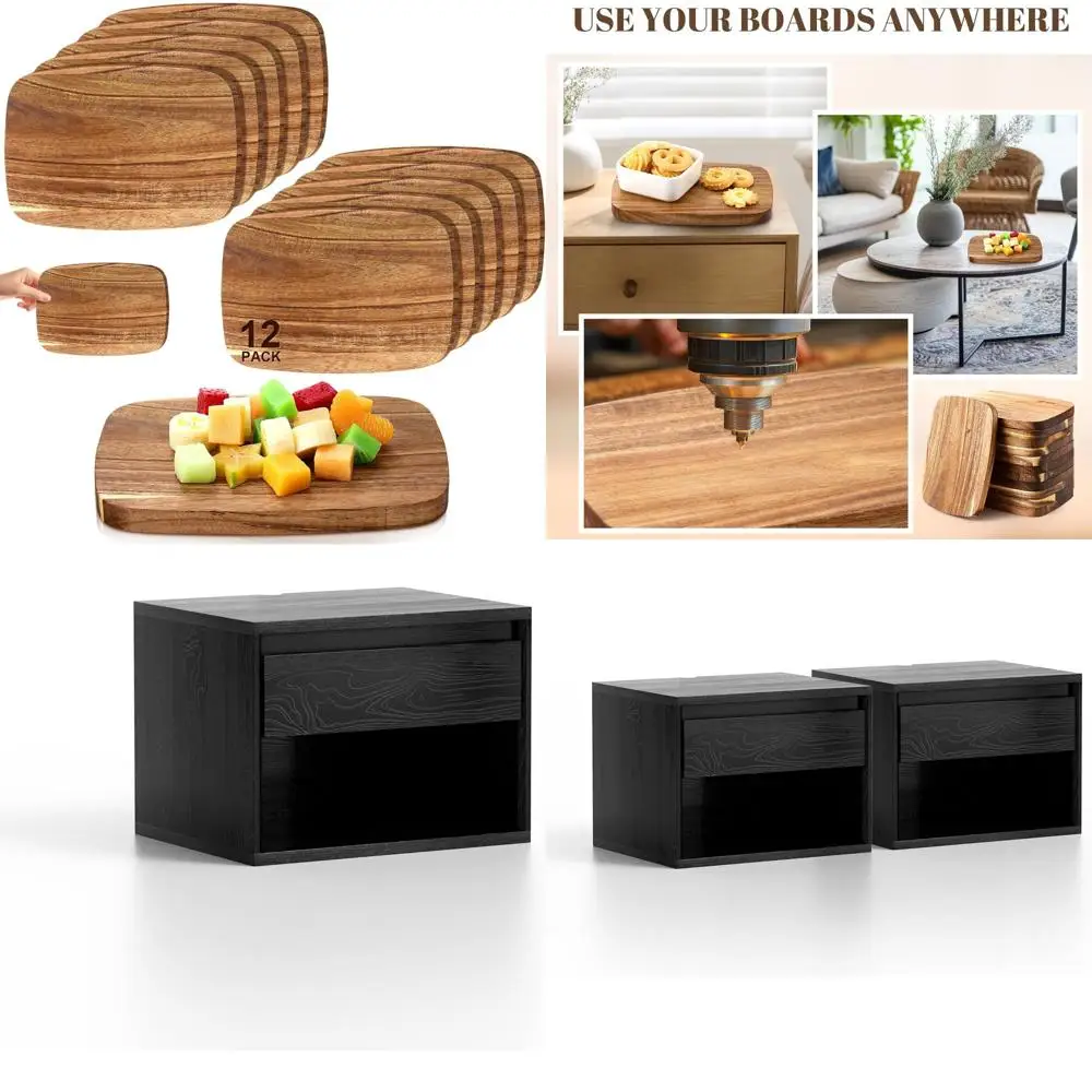 Thick Acacia Wood Cutting Boards Set - 12-Piece Reversible Chopping Boards for Kitchen and Charcuterie Meats
Thick Acacia Wood Cutting Boards Set - 12-Piece Reversible Chopping Boards for Kitchen and Charcuterie Meats