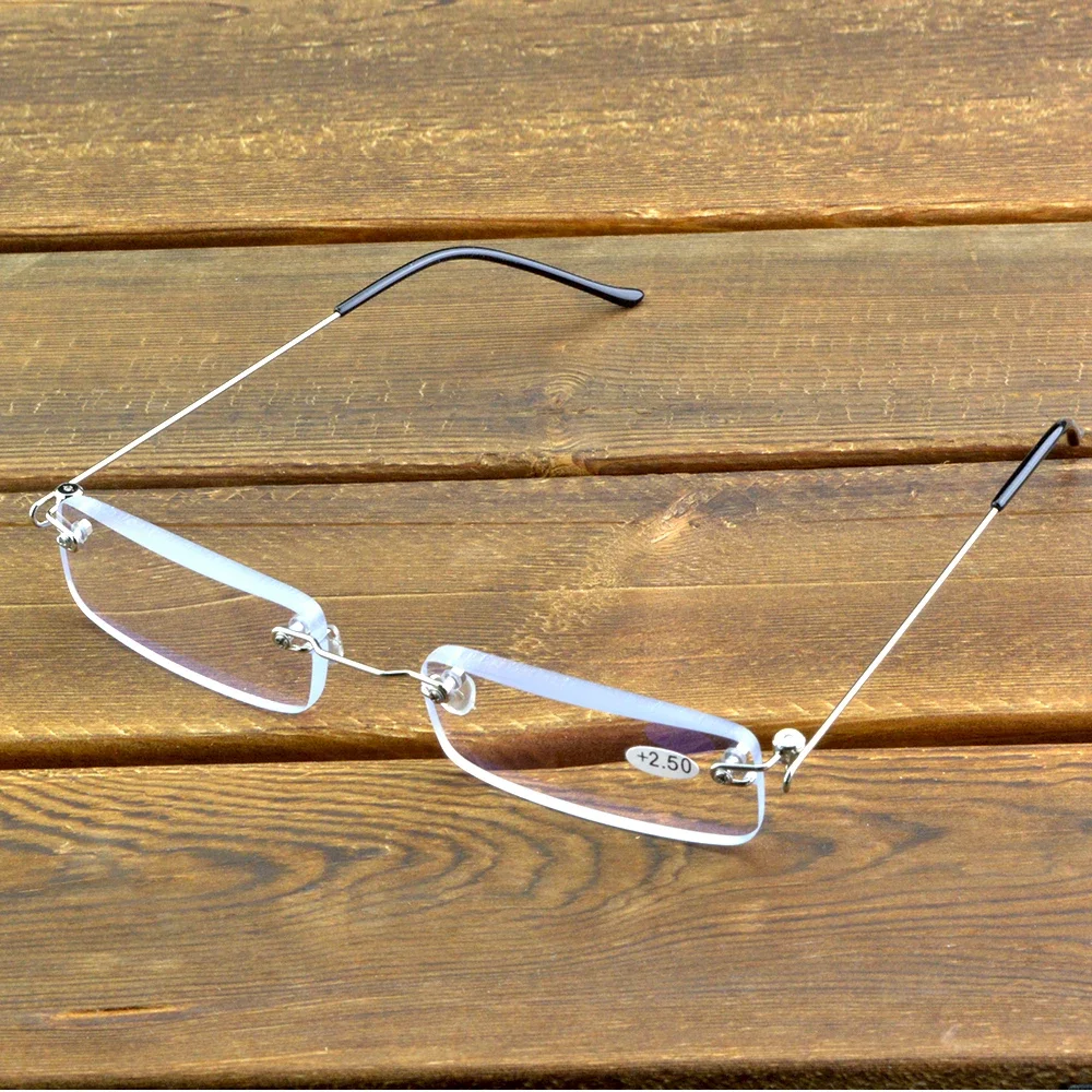 Титановые очки для чтения без оправы, мужские тонкие линзы, синие антибликовые очки со специальным шарниром, легкие очки для чтения для женщин от +0,75 до +4
Титановые очки для чтения без оправы, мужские тонкие линзы, синие антибликовые очки со специальным шарниром, легкие очки для чтения для женщин от +0,75 до +4