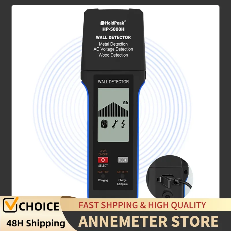 Holdpeak HP-5000H Wall Detector - Multi-Functional Measurement Instrument for Detecting Reinforcing Bars, Wires, and Metals
Holdpeak HP-5000H Wall Detector - Multi-Functional Measurement Instrument for Detecting Reinforcing Bars, Wires, and Metals