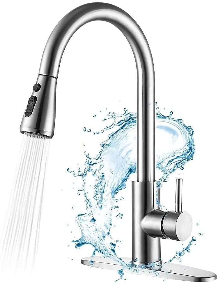 Brushed Nickel Kitchen Sink Faucet Pull Down Sprayer Mixer Tap With Cover Plate
Brushed Nickel Kitchen Sink Faucet Pull Down Sprayer Mixer Tap With Cover Plate