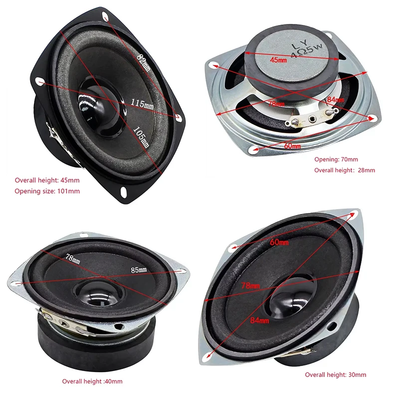 4-inch Full-range Speaker 20W 4-ohm External Magnet Loudspeaker for DIY Computer Amplifier Home Use 60 Magnet 20 Watts
4-inch Full-range Speaker 20W 4-ohm External Magnet Loudspeaker for DIY Computer Amplifier Home Use 60 Magnet 20 Watts