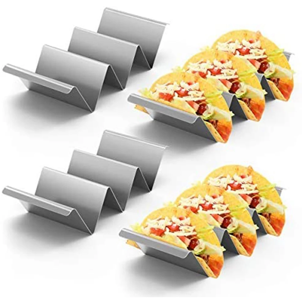 Taco Holder Stand, Set of 4 Stainless Steel Taco Rack Shell with Handles Taco Truck Tray Holds for Restaurant and Home
Taco Holder Stand, Set of 4 Stainless Steel Taco Rack Shell with Handles Taco Truck Tray Holds for Restaurant and Home