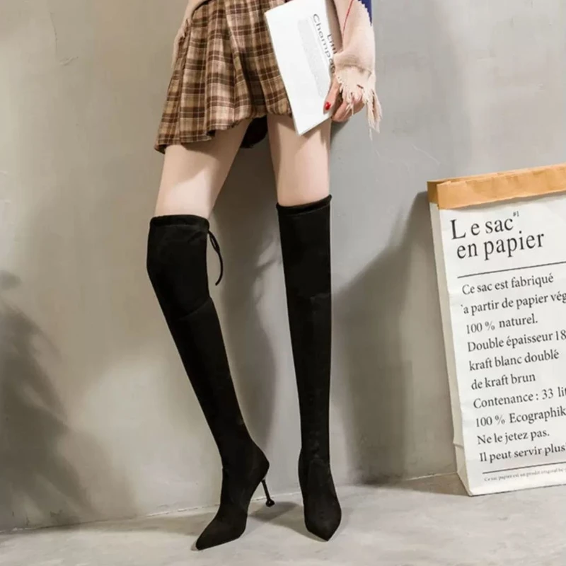 2025 Autumn Winter New Women's Over-Knee Stretch Lace-Up Boots Slimming Pointed Toe Stiletto Heels Social Trend
2025 Autumn Winter New Women's Over-Knee Stretch Lace-Up Boots Slimming Pointed Toe Stiletto Heels Social Trend