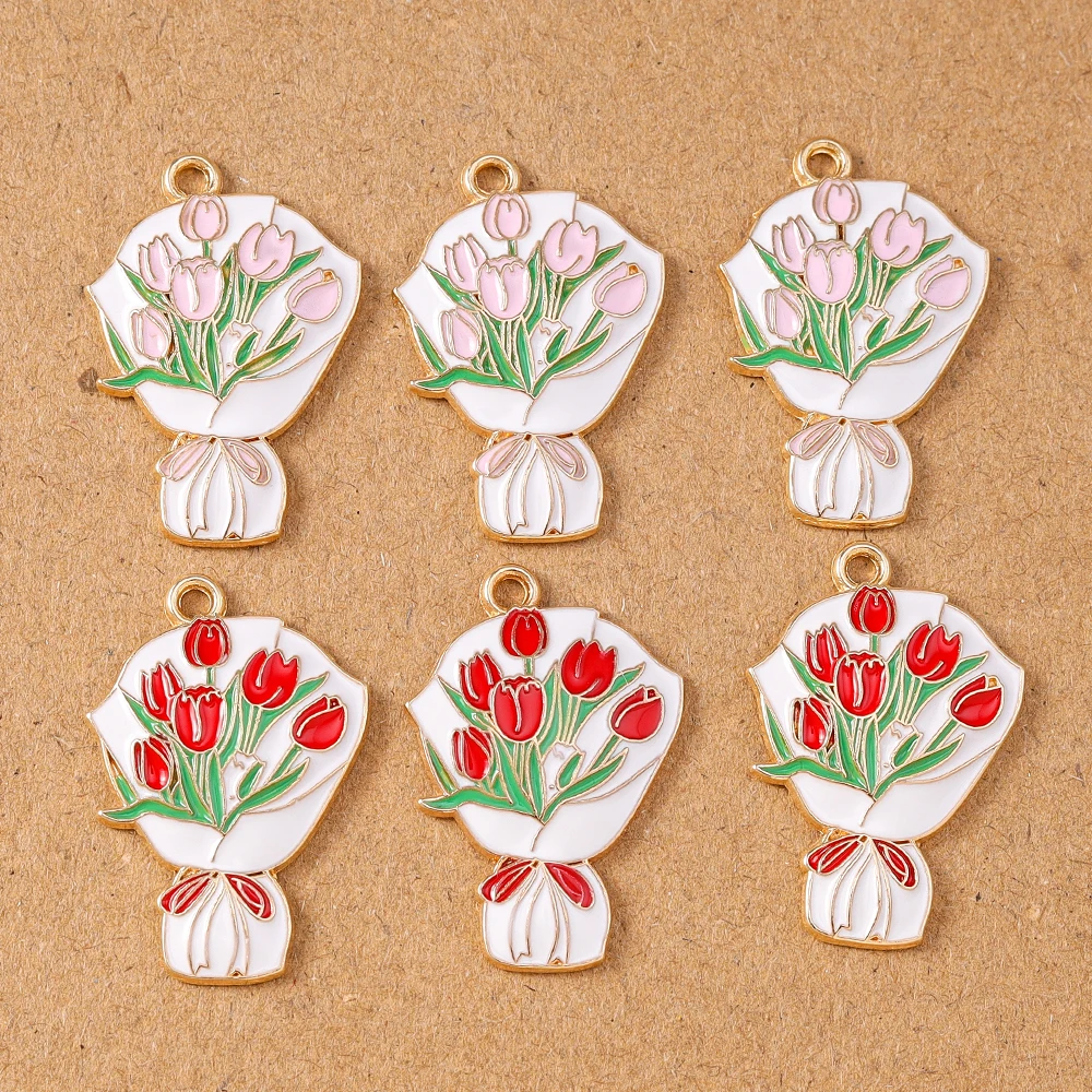 10pcs Enamel Flower Charms Tulip Flower Pendants for Jewelry Making Earrings Necklace Bracelet DIY Accessories Supplies
10pcs Enamel Flower Charms Tulip Flower Pendants for Jewelry Making Earrings Necklace Bracelet DIY Accessories Supplies
