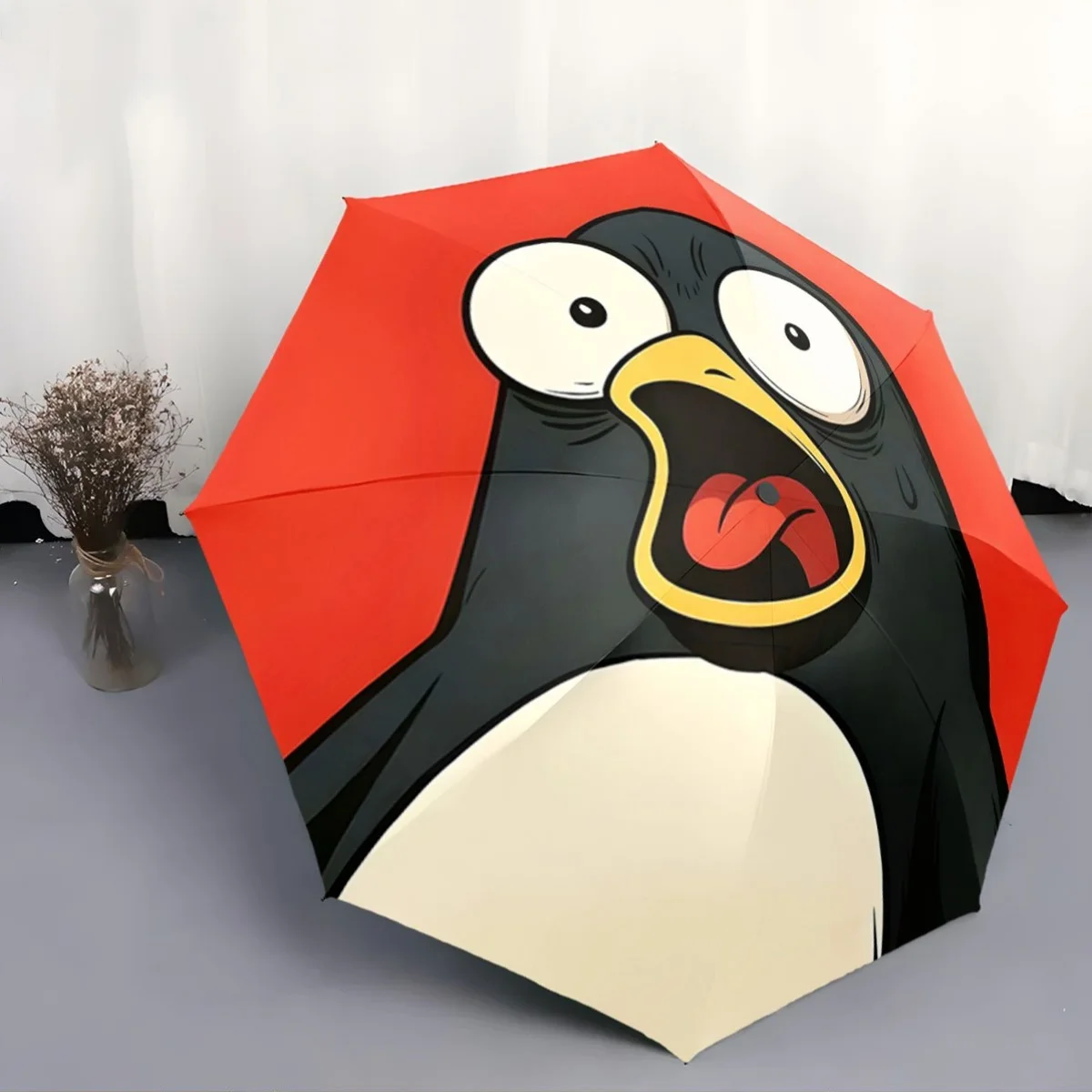 Funny Penguin Umbrella with Shocked Expression - Automatic Open/Close, Compact Folding Umbrella, Portable Travel Umbrella for
Funny Penguin Umbrella with Shocked Expression - Automatic Open/Close, Compact Folding Umbrella, Portable Travel Umbrella for