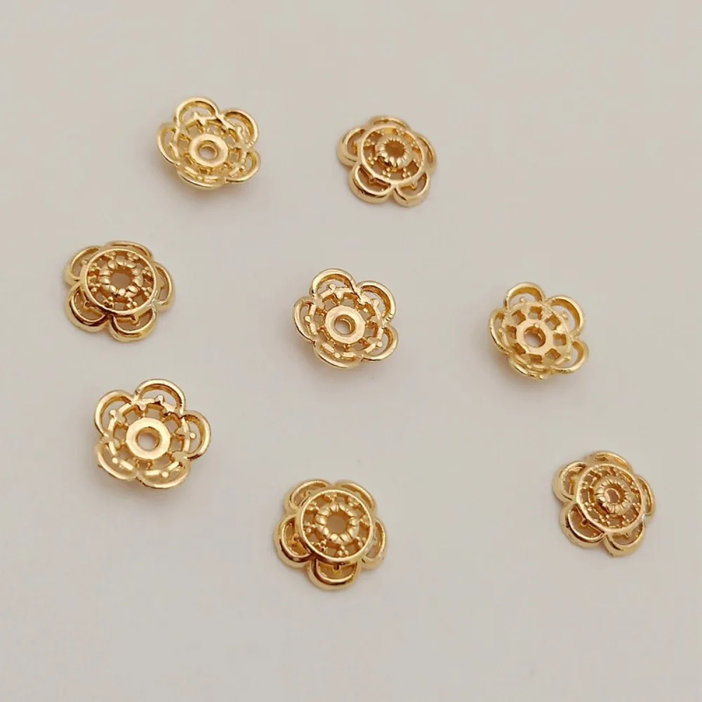 14K Gold-plated Accessories Five-flower Flower Stand Diy Handmade Jewelry Bracelet Bead Separator Material Crystal Flower Hat
14K Gold-plated Accessories Five-flower Flower Stand Diy Handmade Jewelry Bracelet Bead Separator Material Crystal Flower Hat