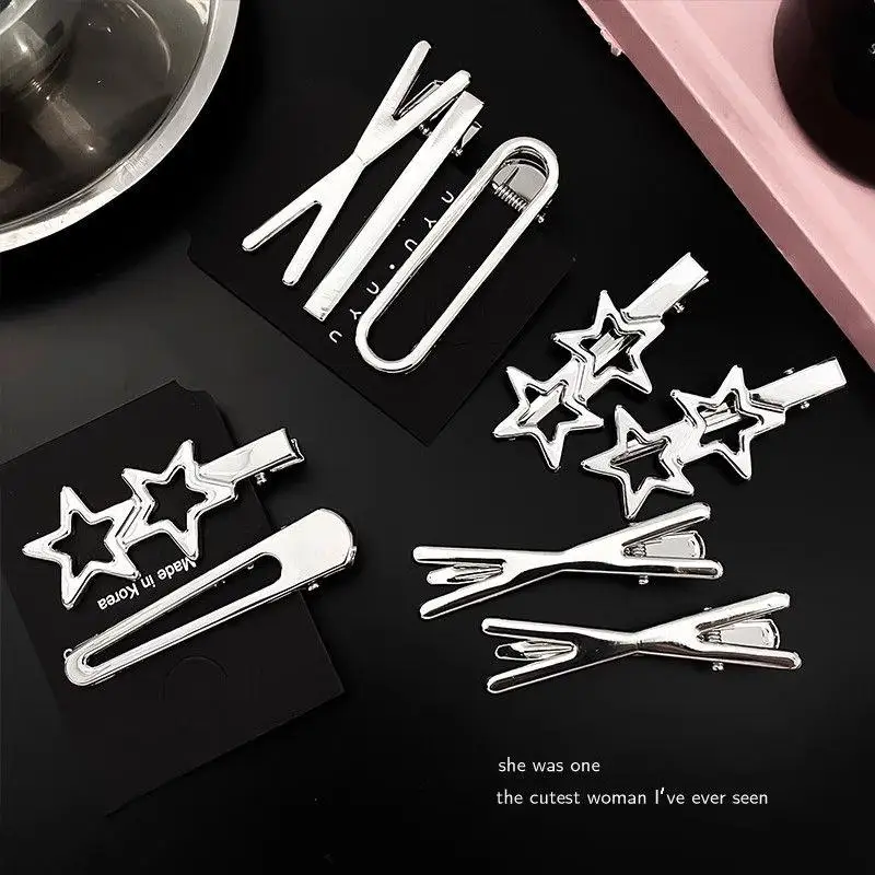 Y2K Silver Metal Hairpins For Women Girls Korean Hair Clip Multiple Styles Seamless Duckbill Clip Girls Hair Accessoires
Y2K Silver Metal Hairpins For Women Girls Korean Hair Clip Multiple Styles Seamless Duckbill Clip Girls Hair Accessoires