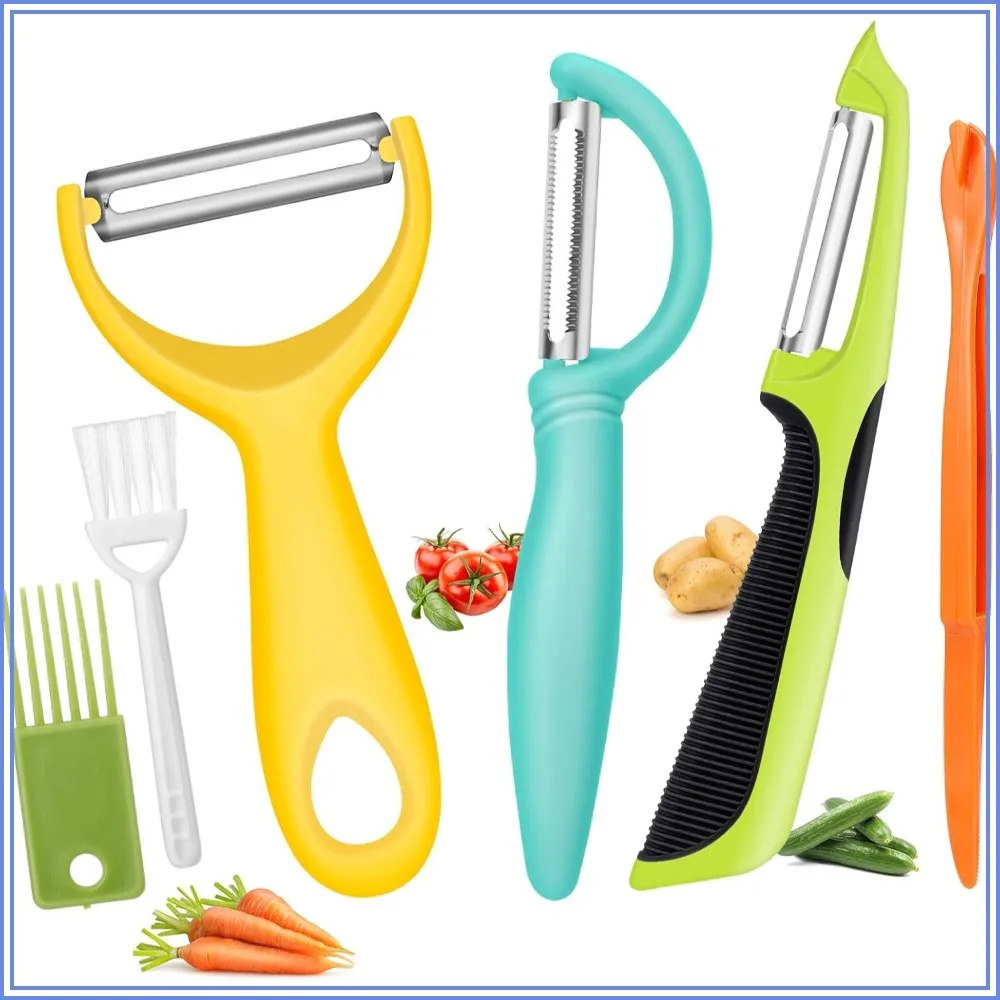 Upgrade Stainless Steel Vegetable Peeler, 6PCS Kitchen Peeler Set for Fruits & Vegetables, Ergonomic Grip Makes Peeling Easy
Upgrade Stainless Steel Vegetable Peeler, 6PCS Kitchen Peeler Set for Fruits & Vegetables, Ergonomic Grip Makes Peeling Easy