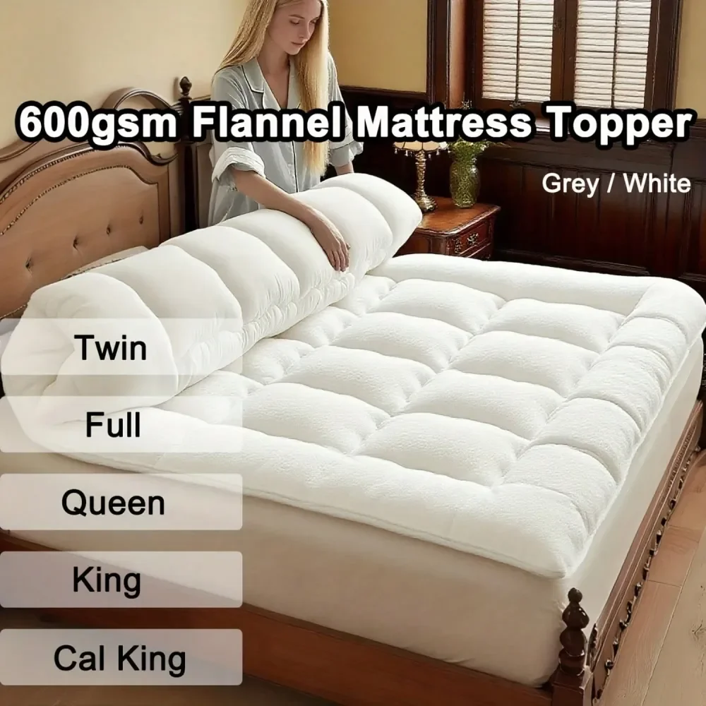 Plush Flannel Mattress Topper Cover Luxury Bed Layer With NonSlip Corners, Machine Washable, Full Queen Size Twin King Compatib
Plush Flannel Mattress Topper Cover Luxury Bed Layer With NonSlip Corners, Machine Washable, Full Queen Size Twin King Compatib