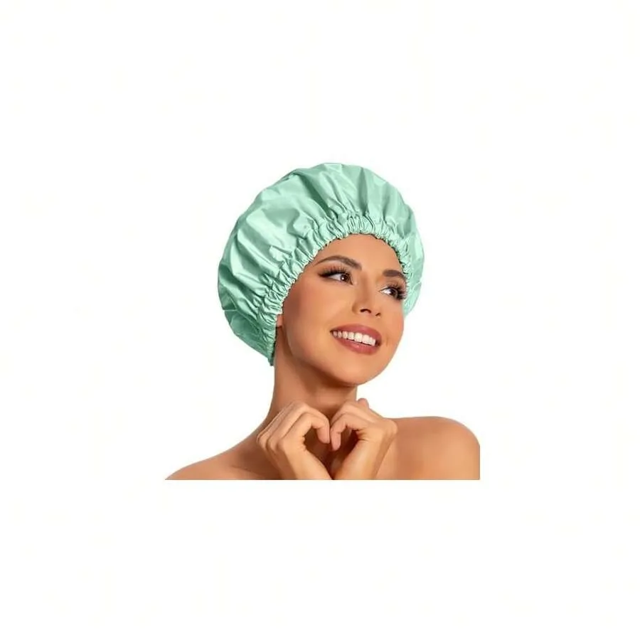 Reusable Shower Cap For Women, Large Waterproof Shower Essentials Bonnet Washable Elastic Band Bath Hair Wrap Hat For Long Hair
Reusable Shower Cap For Women, Large Waterproof Shower Essentials Bonnet Washable Elastic Band Bath Hair Wrap Hat For Long Hair