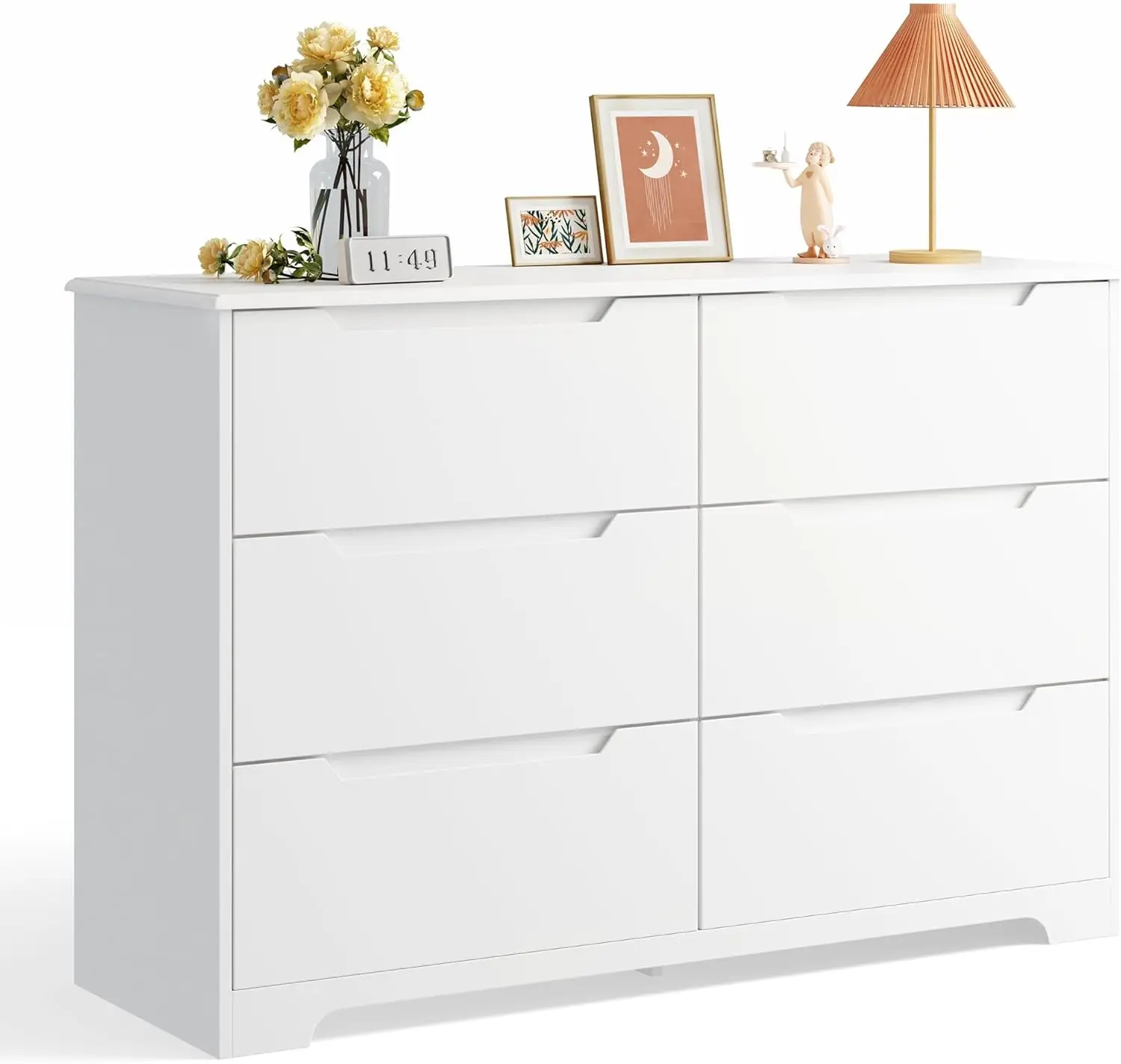 6 Drawer Double Dresser for Bedroom with Anti-Tip Design, Modern Wide Wooden Chest of Drawers with Cut-Out Handles, Closet
6 Drawer Double Dresser for Bedroom with Anti-Tip Design, Modern Wide Wooden Chest of Drawers with Cut-Out Handles, Closet
