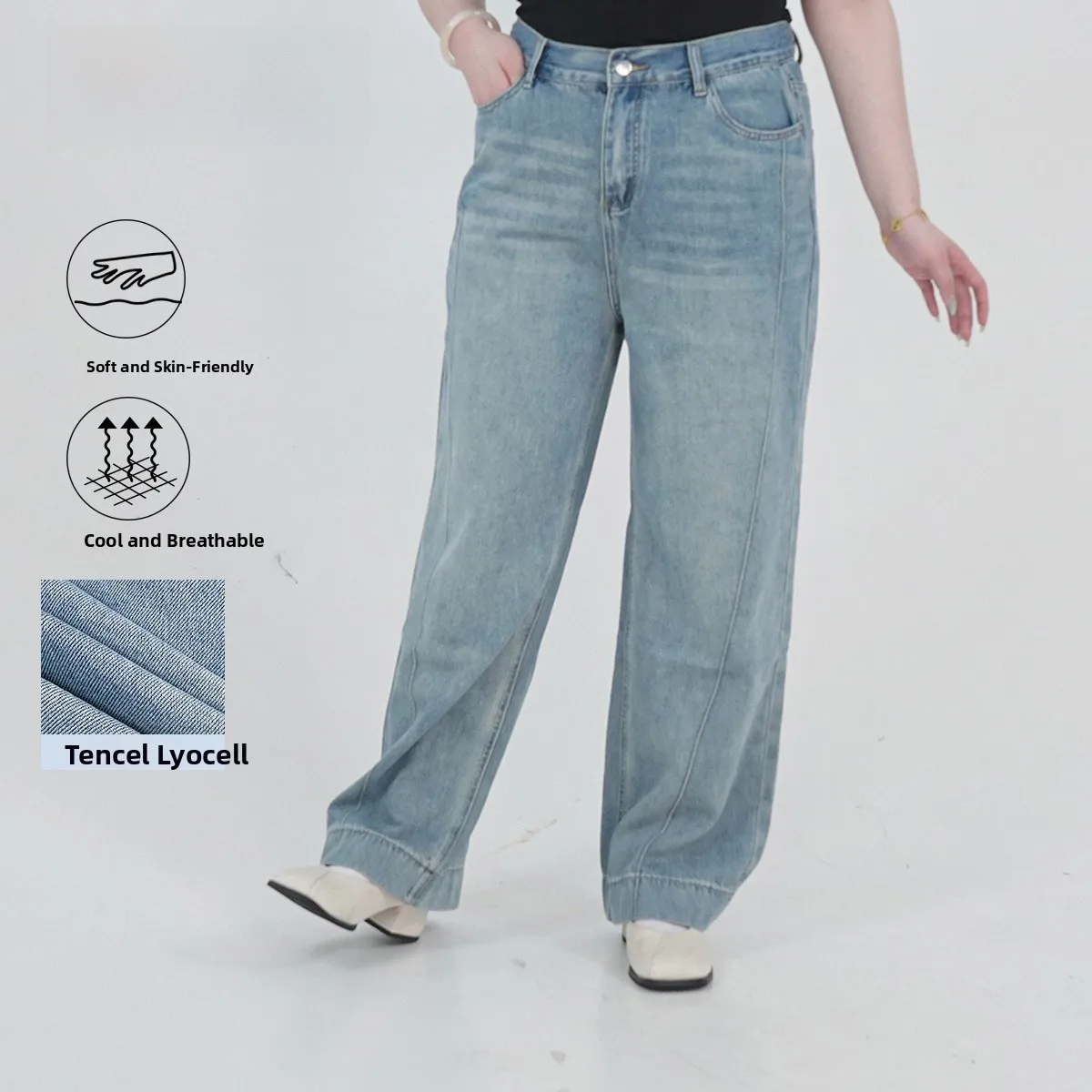 Slimming Straight Leg Jeans Casual High Waist Water Waed Summer Jeans for Ladies Lightweight Comfortable Cotton Lyocell
Slimming Straight Leg Jeans Casual High Waist Water Waed Summer Jeans for Ladies Lightweight Comfortable Cotton Lyocell