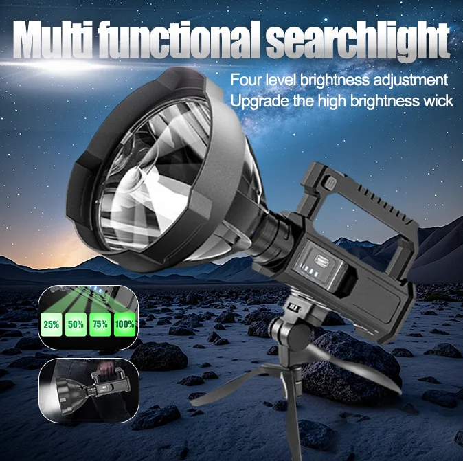 10000LM USB перезаряжаемый светодиодный фонарик высокой мощности водонепроницаемый ручной поисковый фонарь с подставкой для экстренного кемпинга на открытом воздухе
10000LM USB перезаряжаемый светодиодный фонарик высокой мощности водонепроницаемый ручной поисковый фонарь с подставкой для экстренного кемпинга на открытом воздухе