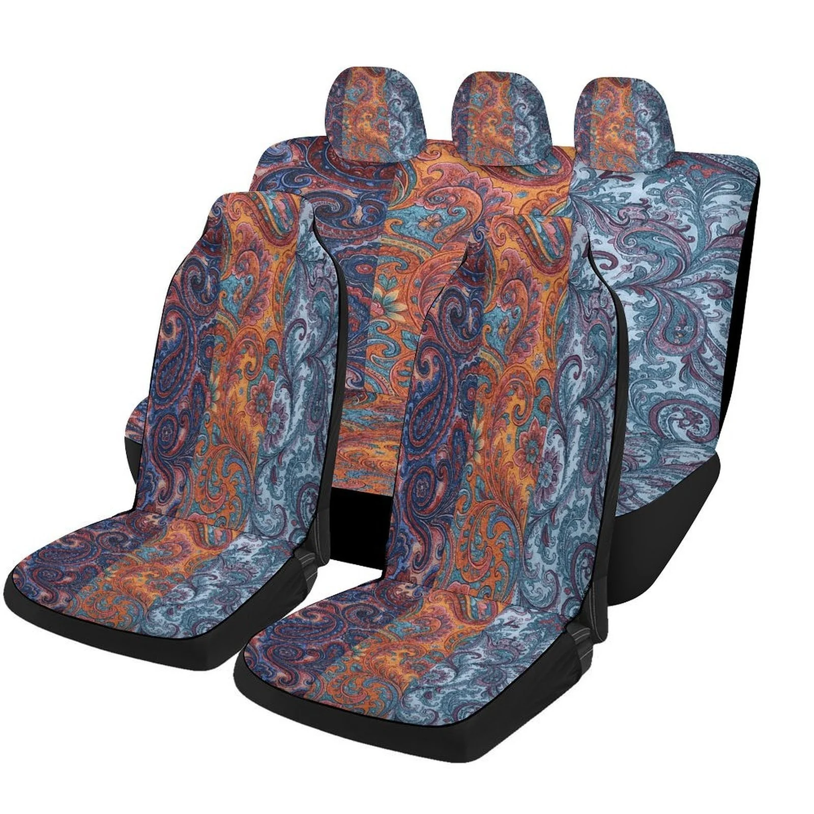 Paisley Pattern Car Seat Cover Set - Trendy Novelty High-Quality Full Set For 2 Front & Rear Seats, Machine Washable, All-Season
Paisley Pattern Car Seat Cover Set - Trendy Novelty High-Quality Full Set For 2 Front & Rear Seats, Machine Washable, All-Season
