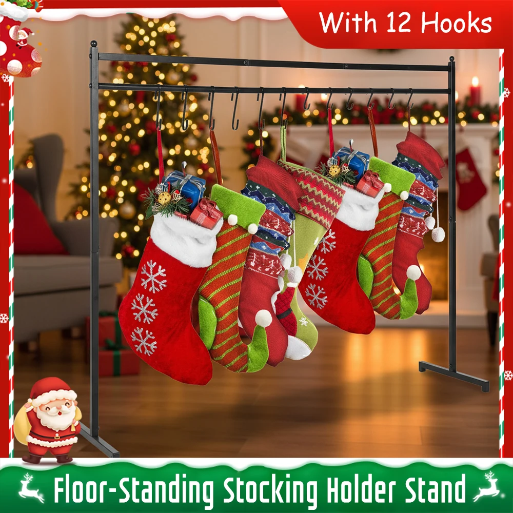Christmas Stocking Holder Stand w/12 Hook Freestanding Stocking Hanger Metal Holiday Decor Display for Home, Floor, Living Room
Christmas Stocking Holder Stand w/12 Hook Freestanding Stocking Hanger Metal Holiday Decor Display for Home, Floor, Living Room