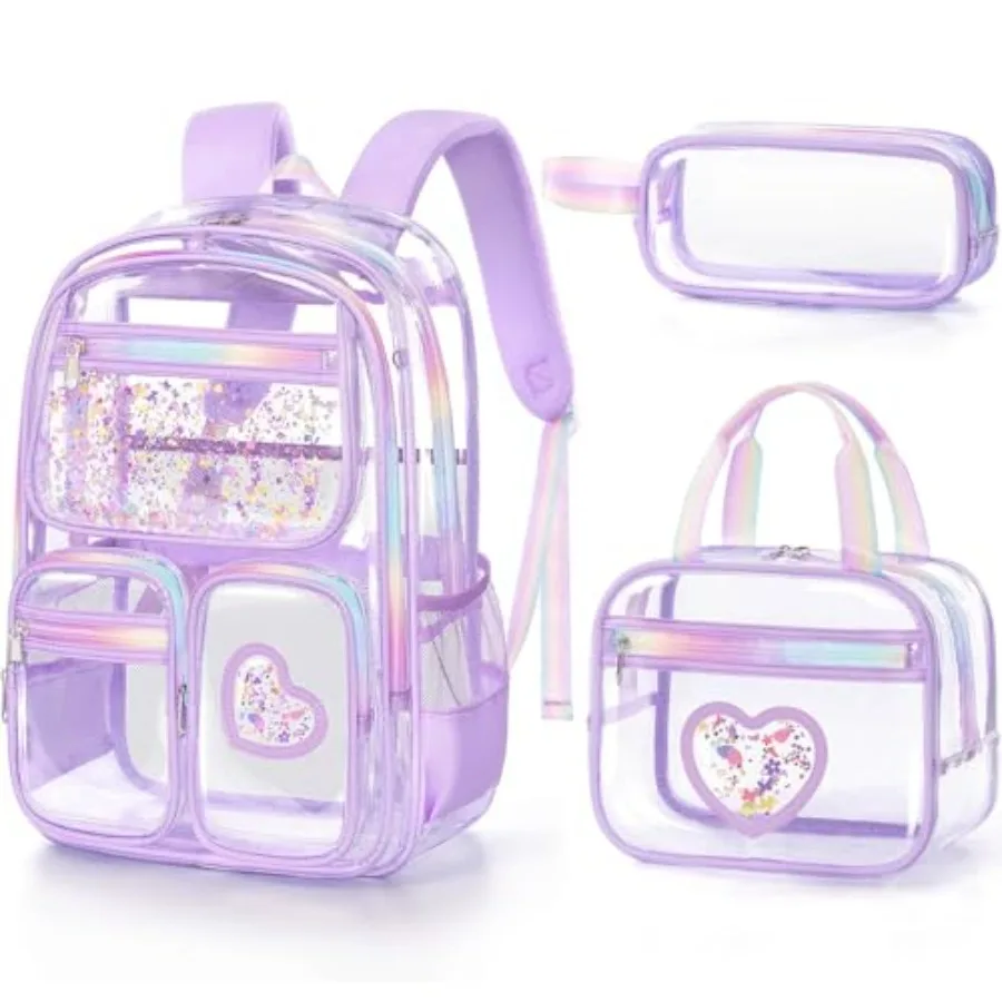 Clear Backpack for Girls, 3PCS Heavy Duty PVC Transparent Backpack for Teen Girls, School, Concert, Stadium Events Approved See
Clear Backpack for Girls, 3PCS Heavy Duty PVC Transparent Backpack for Teen Girls, School, Concert, Stadium Events Approved See