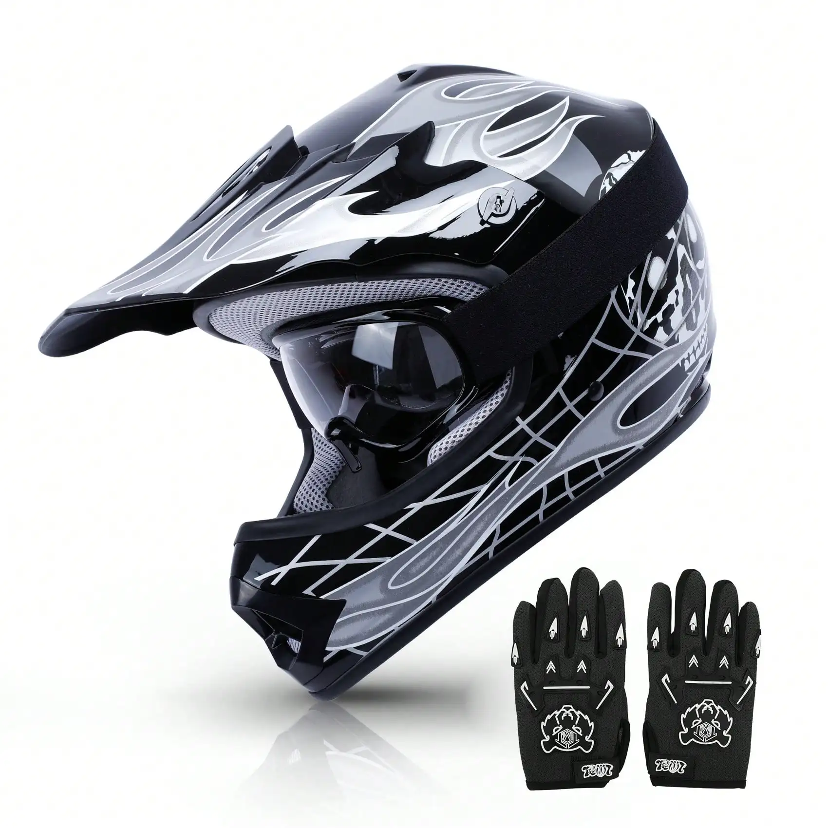 DOT Certified Youth Full Face Off Road Helmet Set With Goggles & Protective Gloves Shockproof Safety Gear For Motocross Dirt Bike MX ATV BMX Mountain Bike Street Riding Outdoor Sports
DOT Certified Youth Full Face Off Road Helmet Set With Goggles & Protective Gloves Shockproof Safety Gear For Motocross Dirt Bike MX ATV BMX Mountain Bike Street Riding Outdoor Sports