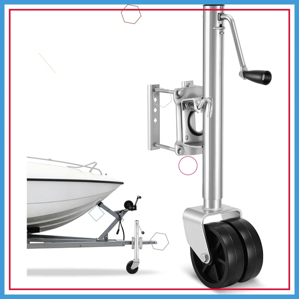 Heavy Duty Swivel Boat Trailer Jack with Wheel, 2000 lbs Capacity, 15-27 Inch Lift Range for RVs and Utility Trailers
Heavy Duty Swivel Boat Trailer Jack with Wheel, 2000 lbs Capacity, 15-27 Inch Lift Range for RVs and Utility Trailers