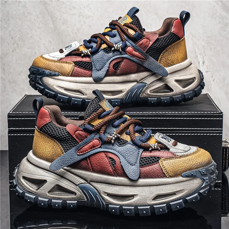 2026 Men Retro Chunky Sneakers, Breathable Mesh, Vintage Color Block, Wear-Resistant Platform Casual Shoes for Streetwear
2026 Men Retro Chunky Sneakers, Breathable Mesh, Vintage Color Block, Wear-Resistant Platform Casual Shoes for Streetwear